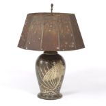 Art Deco L'Autum Bird Lamp with Mica Shade