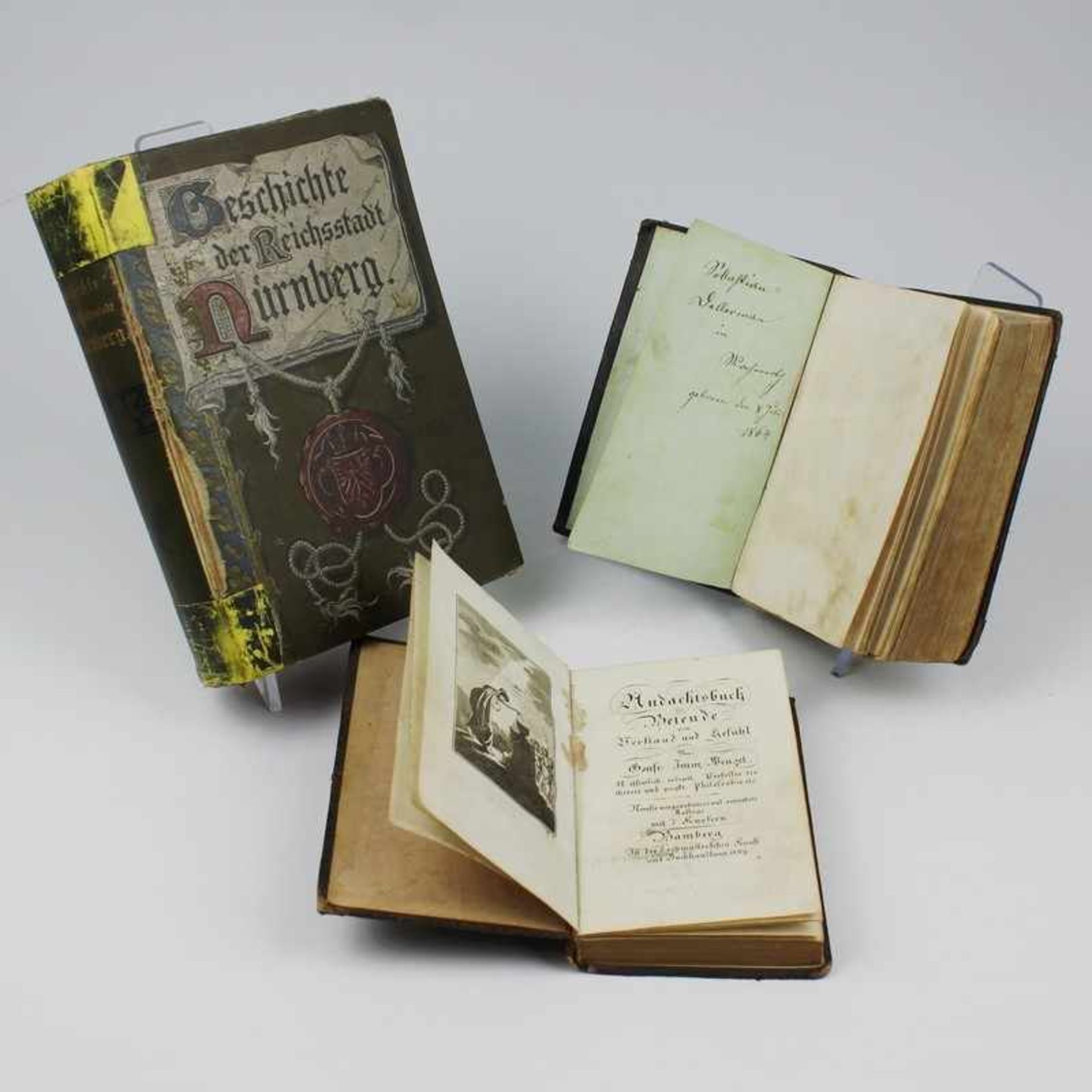 Verschiedenes - Konvolut 3 St., 2x Andachtsbücher, Andachtsbuch für das Erzbistum Bamberg 1873,