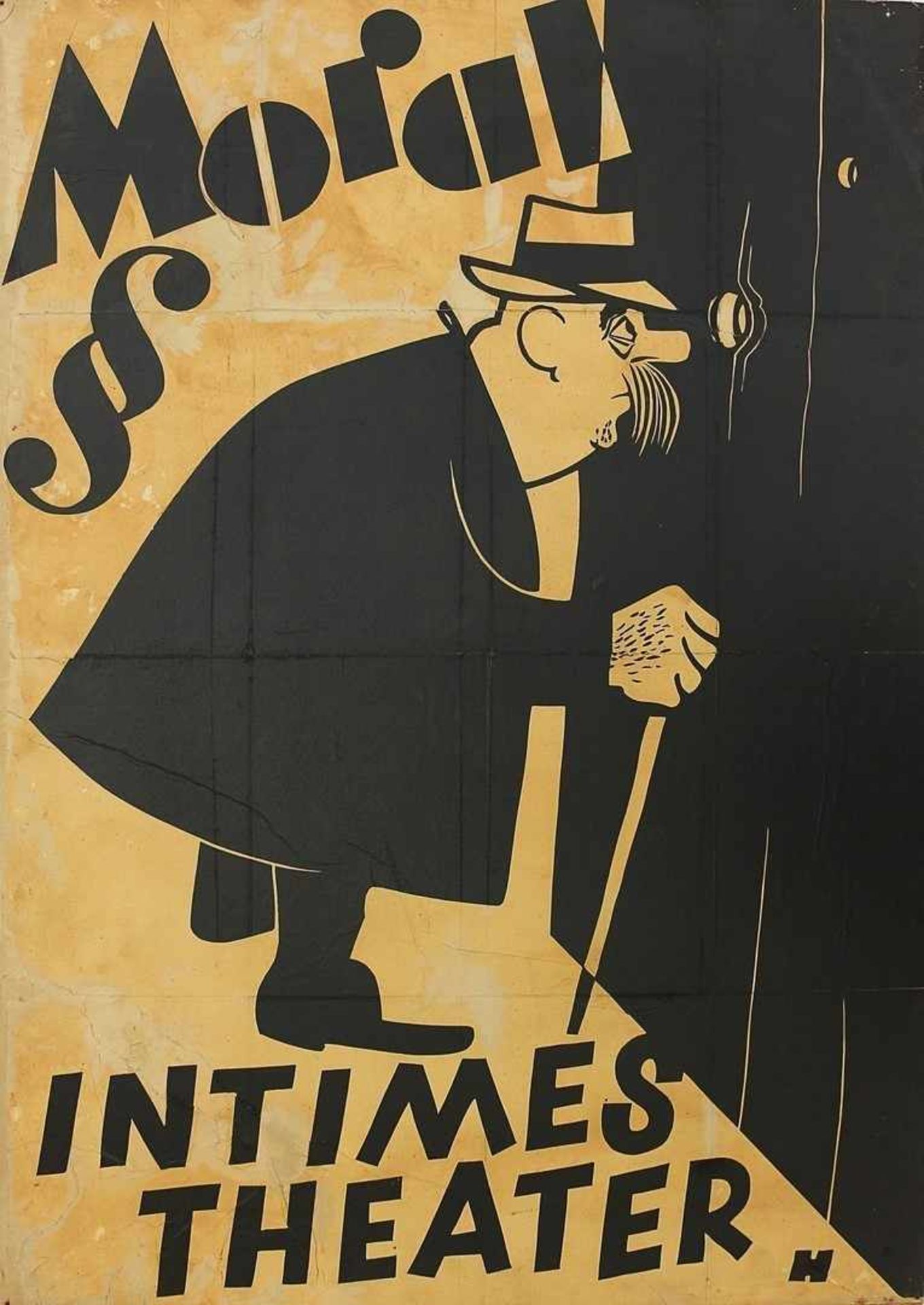 Plakatentwurf Willi Hertlein (1908-1968 Nürnberg), monogrammiert "H", "Moral § Intimes Theater",