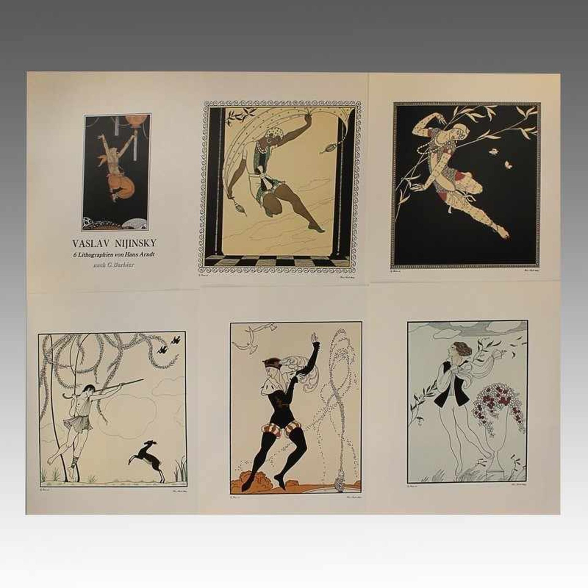 Arndt, Hans Mappe m. 6 Farblithos., Szenen aus dem russischen Ballett m. Waslav Nijinsky, nach den