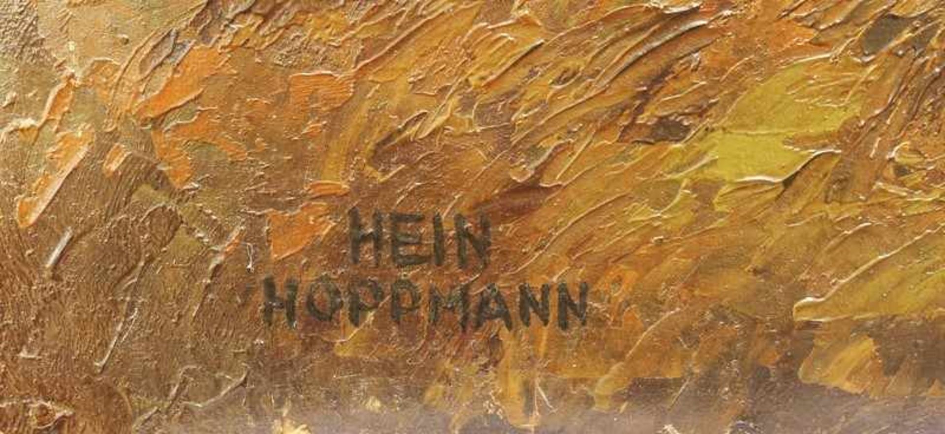 Hoppmann, Hein "Moorlandschaft im Herbst", Öl/Platte, erdtonige Farbpalette, pastoser Duktus, - Bild 2 aus 4