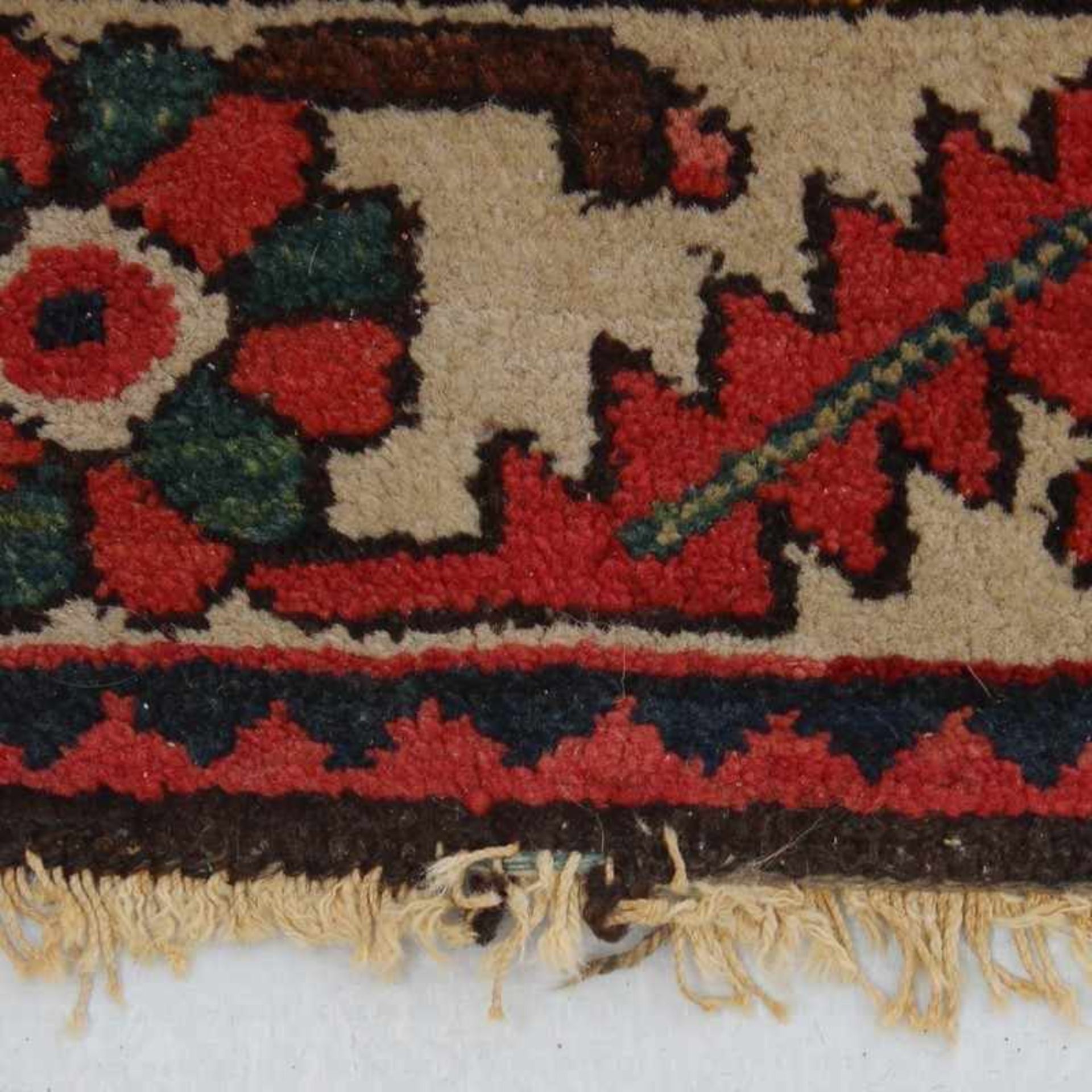 Orientbrücke 1.V.20.Jh., Iran, Afschar, Baumwolle/Wolle, handgeknüpft, Doppelmedaillon, geometrisch, - Bild 3 aus 6
