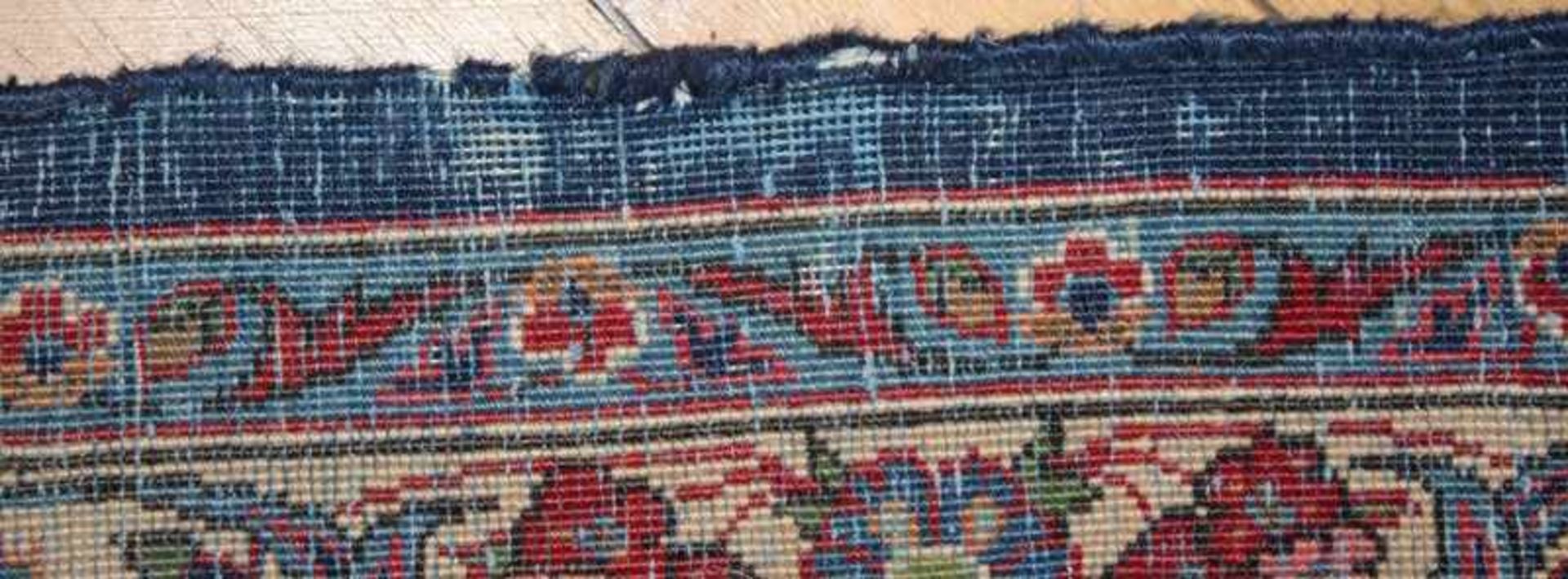 Orientteppich Anf.20.Jh., Persien, Keshan, Baumwolle/Korkwolle, handgeknüpft, blaues Feld mit - Bild 8 aus 11