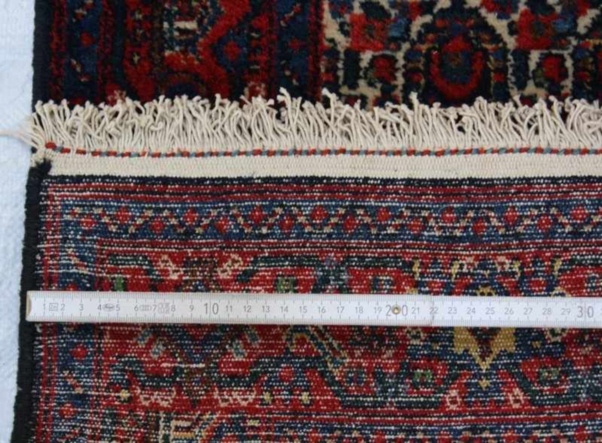 Orientbrücke Iran, Baumwolle/Wolle, handgeknüpft, helles Feld mit Botehs im Rapport, rote - Bild 4 aus 4