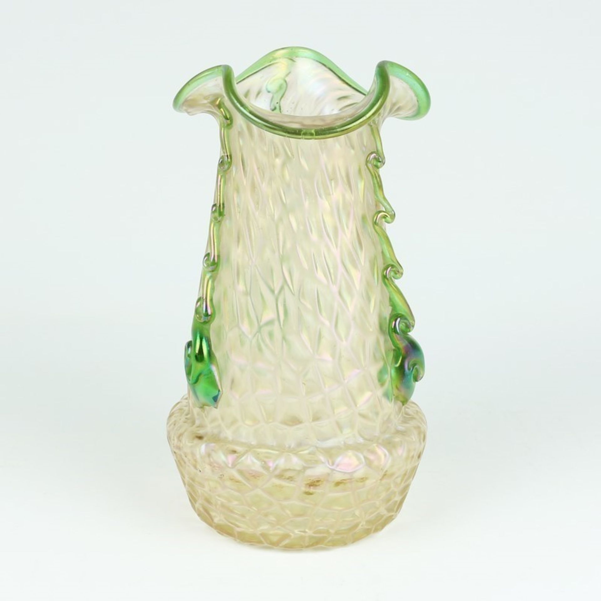 Loetz - Vase um 1900, Loetz Wwe, Klostermühle, Dekor: Martelé, farbloses Glas, pastellrosa