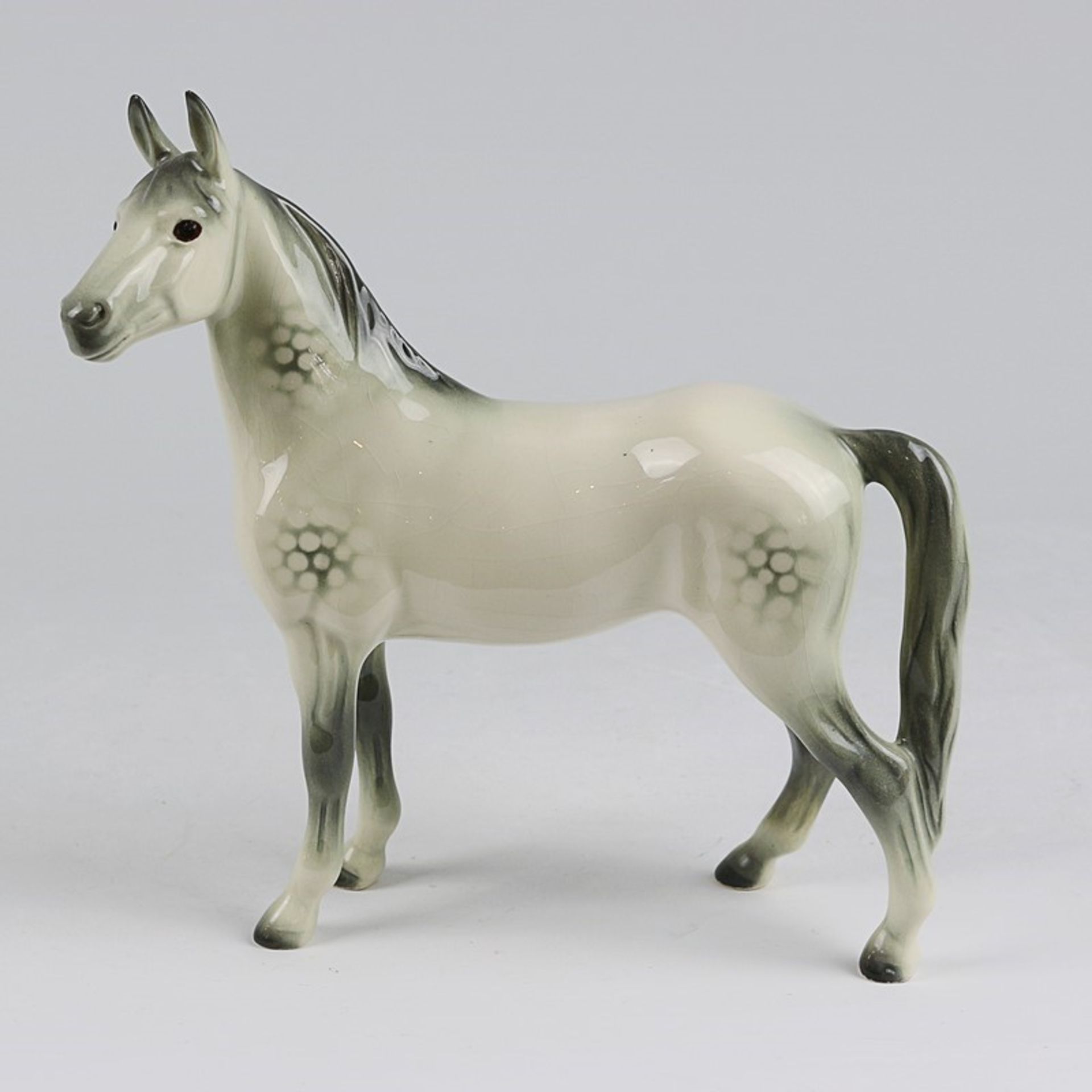 Goebel - Pferd blaue Stempelmarke, stehender vollplast., Schimmel, Craquelé, H19,5cm