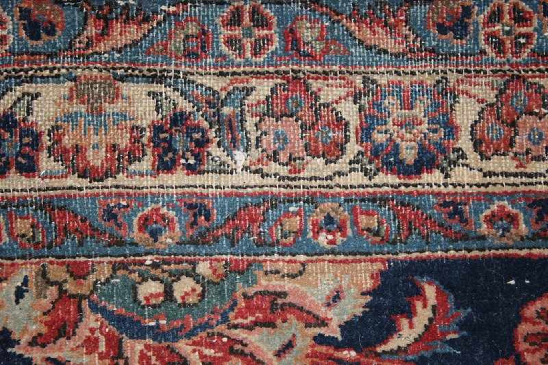 Orientteppich Anf.20.Jh., Persien, Keshan, Baumwolle/Korkwolle, handgeknüpft, blaues Feld mit - Bild 4 aus 11