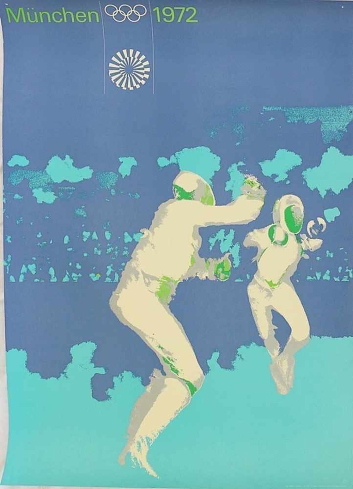 Olympia - Plakat "Fechten", München 1972, Foto Gaebele, gedruckt v. Klein u. Volbert München,