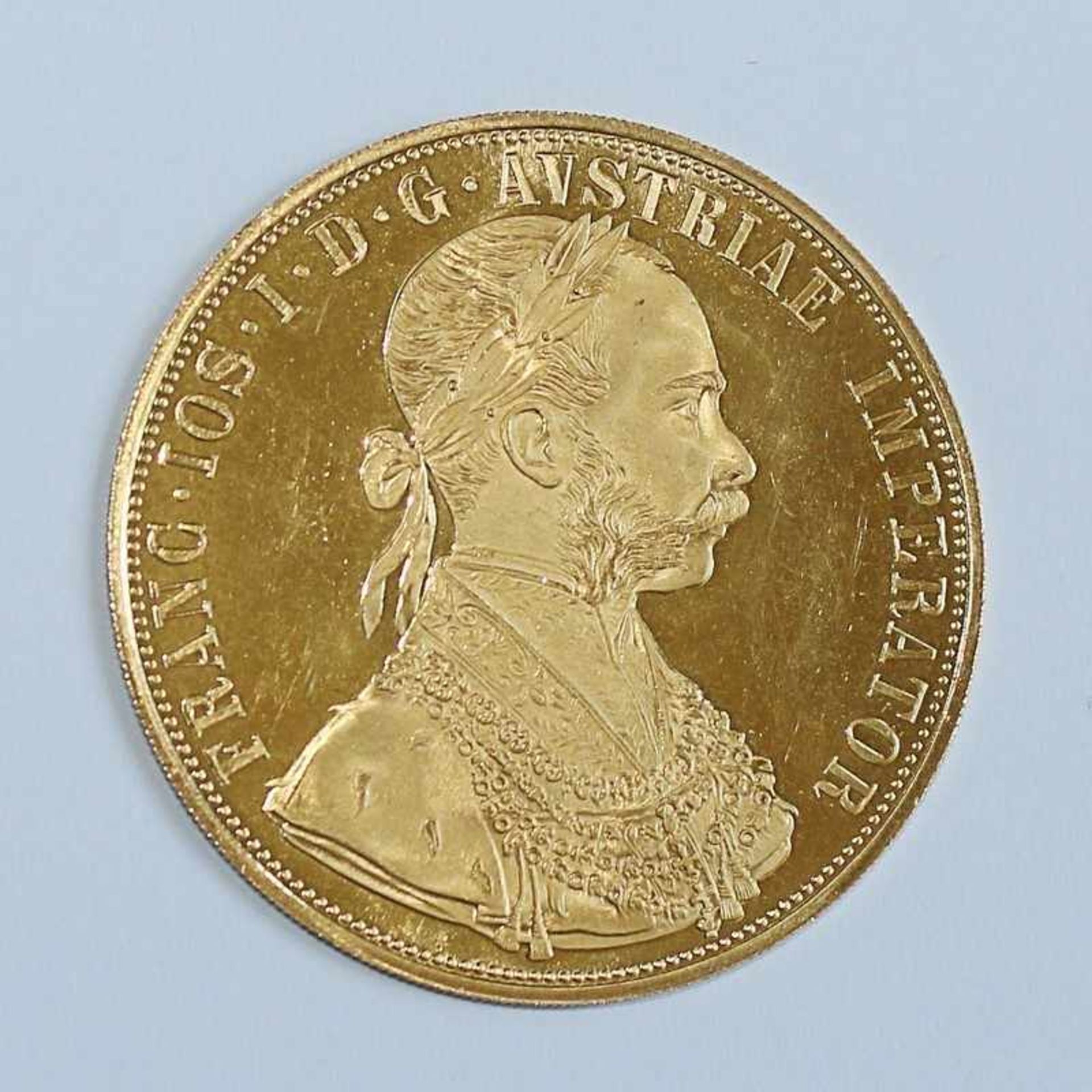 Gold Österreich - 4 Dukaten 1915 Kaiser Franz Joseph, NP, D 39mm, G 13,9g, vz