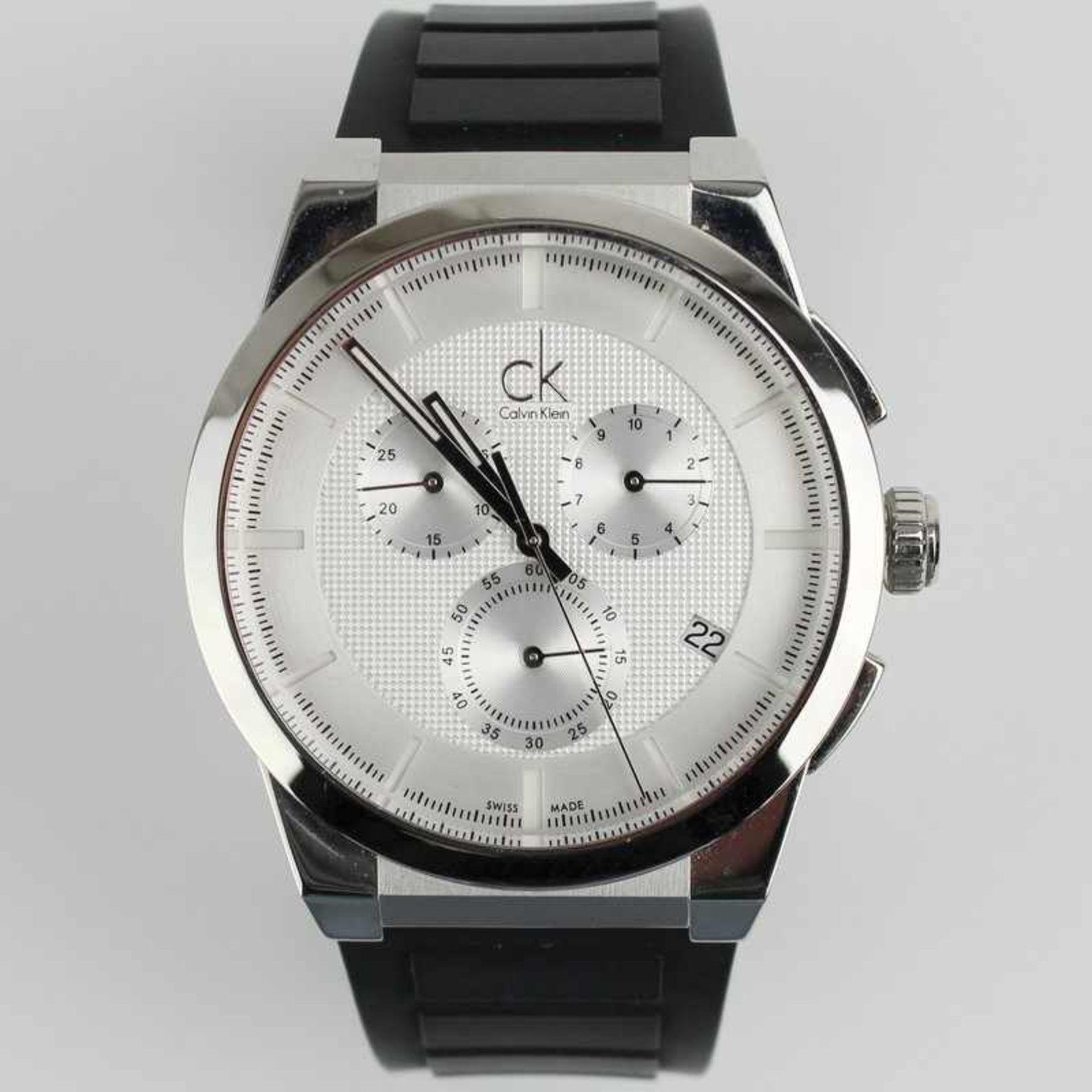 Herrenarmbanduhr - Calvin Klein Schweiz, Edelstahl, rundes Gehäuse, Dca.4,5cm, silberfarbenes