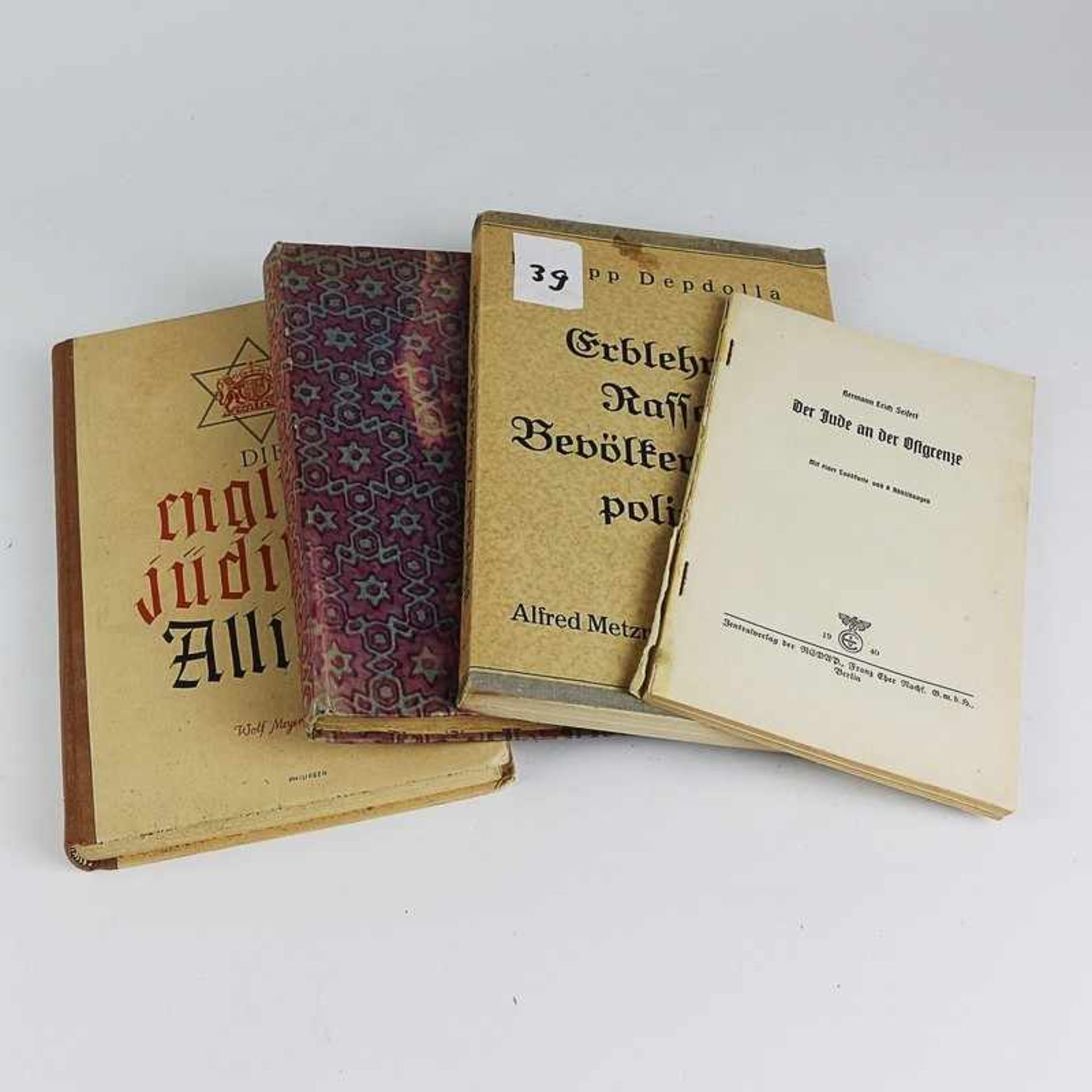 Bücher - 3.Reich 4 St., 1x Fritsch, Theodor, Der falsche Gott, 1919, 1x Seifert, Hermann, Der Jude