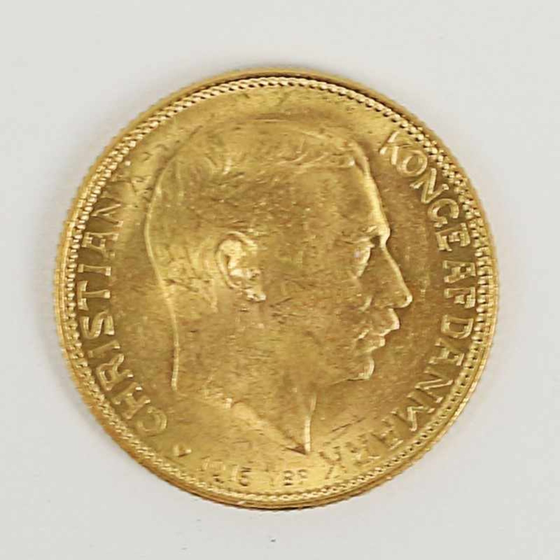 Gold Dänemark - 20 Kroner 1915 Christian IX 1873-1931, D 23mm, G 8g, vz