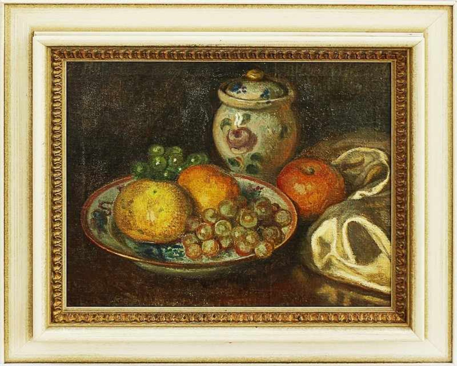 Blum, Hans "Stillleben mit Obstschale", Öl/Lwd., freundliche Farbpalette, weicher Duktus, lockere