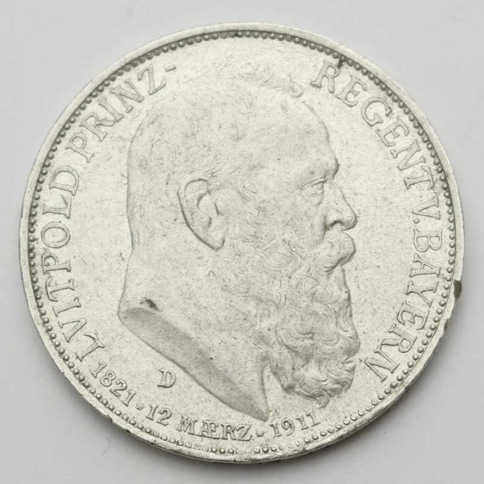 Bayern - 3 Mark 1911 Luitpold Prinzregent von Bayern, D, RK, vz