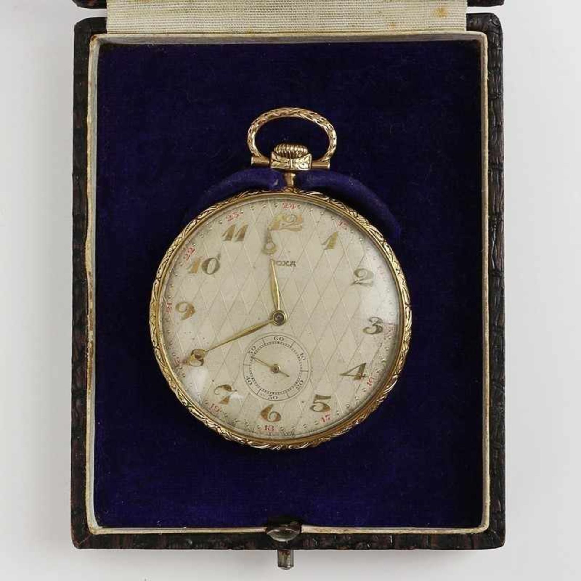 Herrentaschenuhr - Doxa GG 585, Lepine-Gehäuse, Dca.5,2cm, Zifferblatt: Schachbrettmuster, arab.