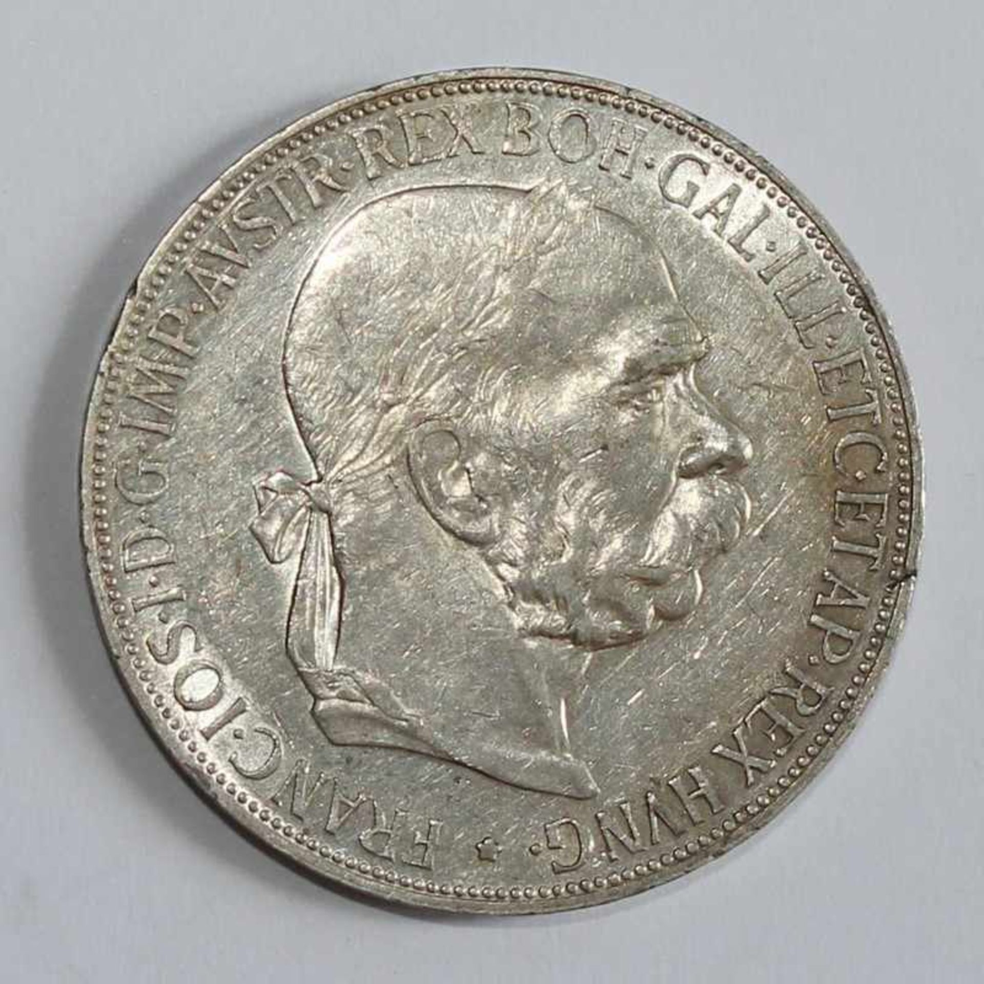 Österreich/Ungarn - 5 Kronen 1907 Si., Franz Joseph I., RK, D 36mm, G 24g, vz