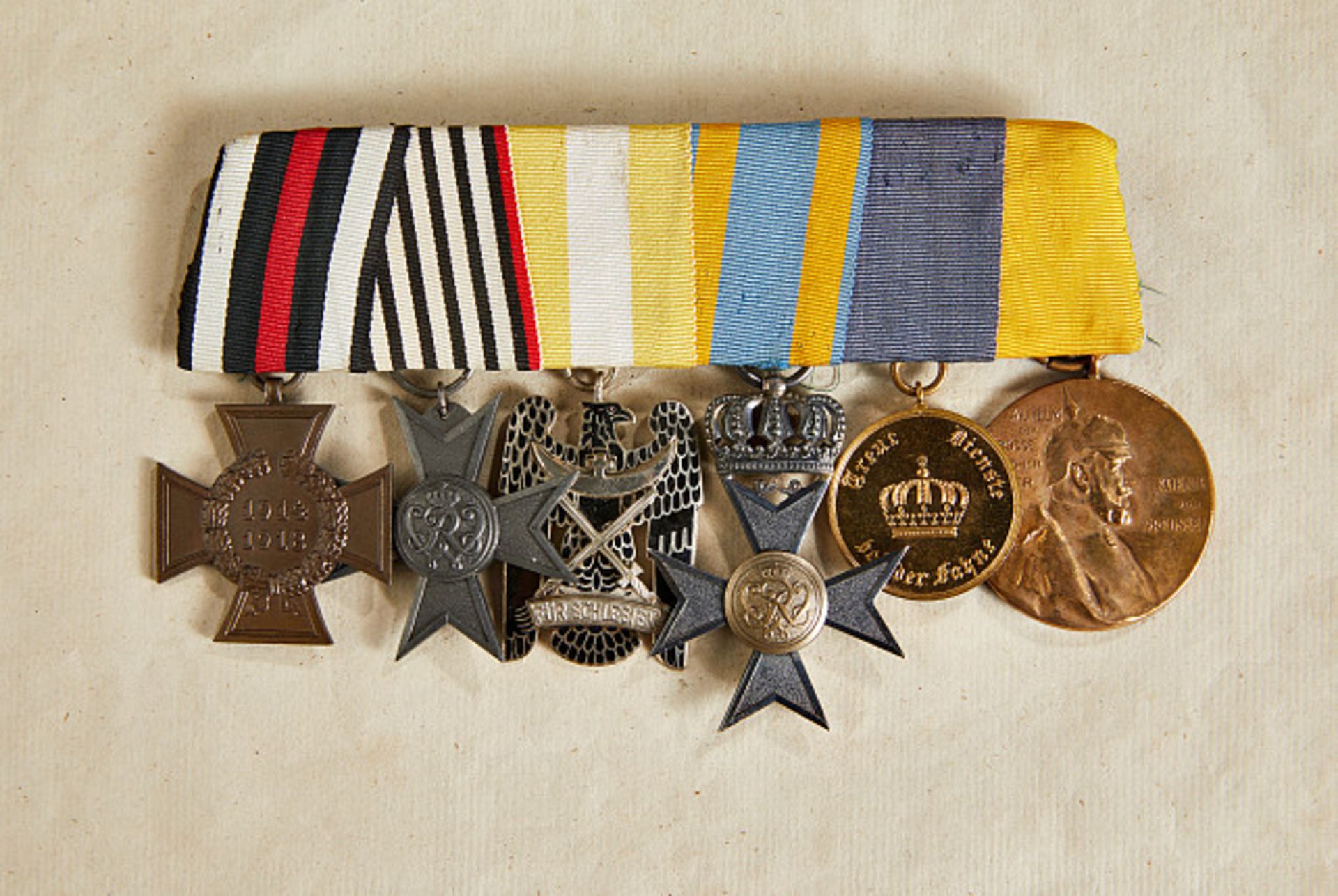 GROSSE ORDENSSPANGEN : Große 6-teilige Ordensspange. Ehrenkreuz für Weltkriegsteilnehmer; Preußen: