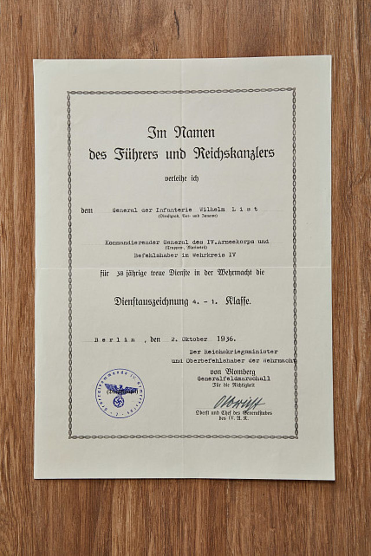 Deutsches Reich 1933 - 1945 - Heer - Generalität : Generalfeldmarschall Wilhelm List - Konvolut - Image 3 of 11
