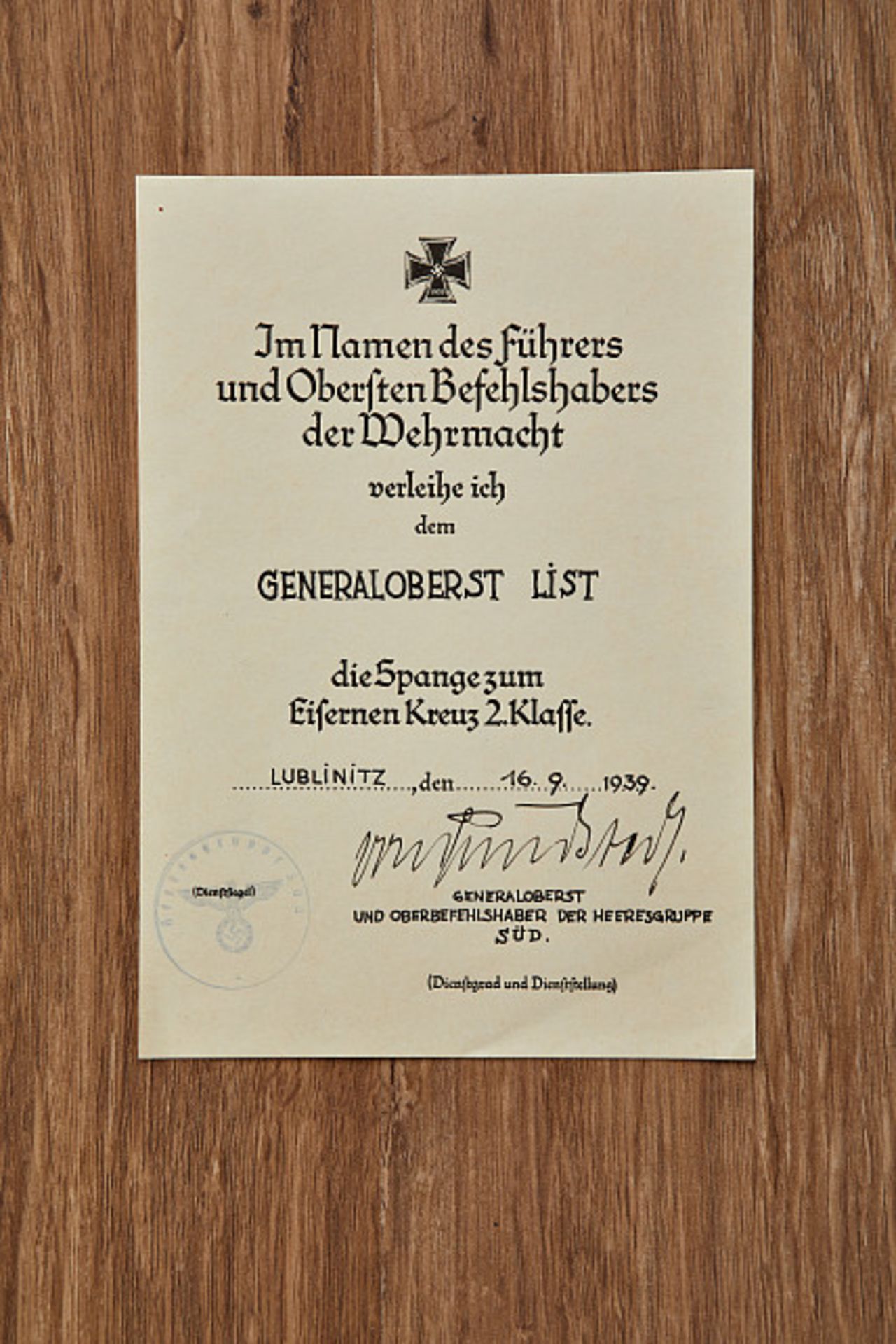 Deutsches Reich 1933 - 1945 - Heer - Generalität : Generalfeldmarschall Wilhelm List - Konvolut - Image 6 of 11