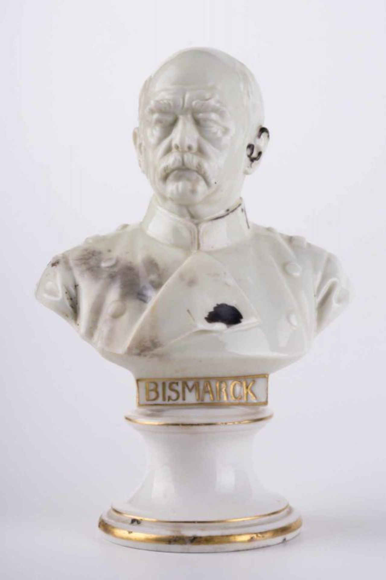 Meissen Figur 19. Jhd. - Bismarck-Büste, goldstaffiert, blaue Schwertermarke, 1. [...] - Bild 2 aus 10