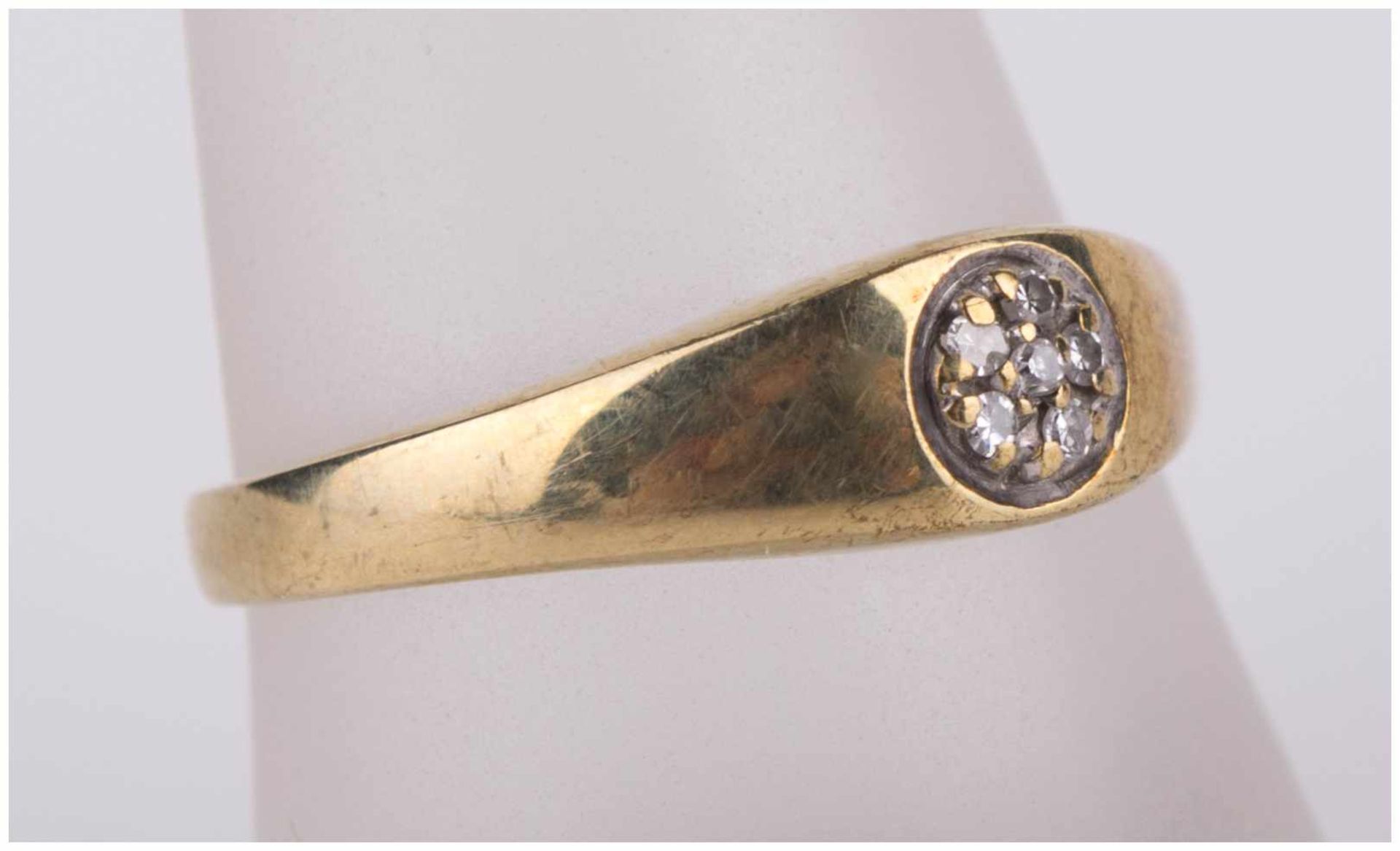 Diamantring / Diamond gold ring - GG 333/000, 6 kl. Diamanten zusammen ca.0,10 ct, [...] - Image 7 of 10