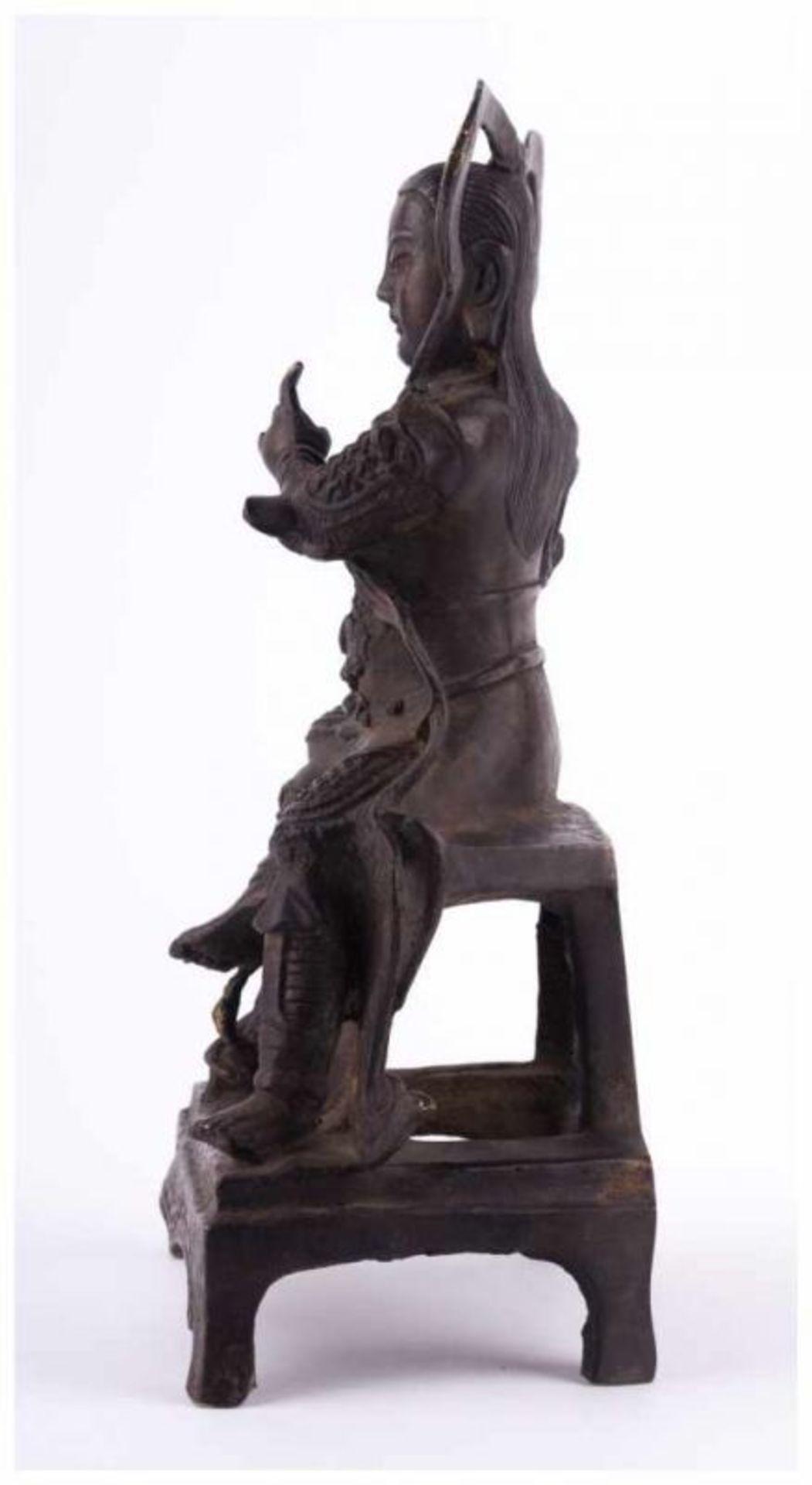 Alte Skulptur China / Old sculpture, China - Bronze, braun Patina mit Resten alter [...] - Image 4 of 14