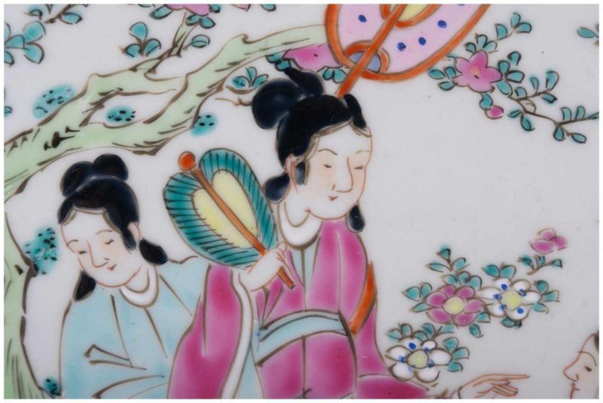 großer Wandteller China Famille Rose 19. Jhd. / Large wall-plate, China famile rose [...] - Bild 3 aus 14