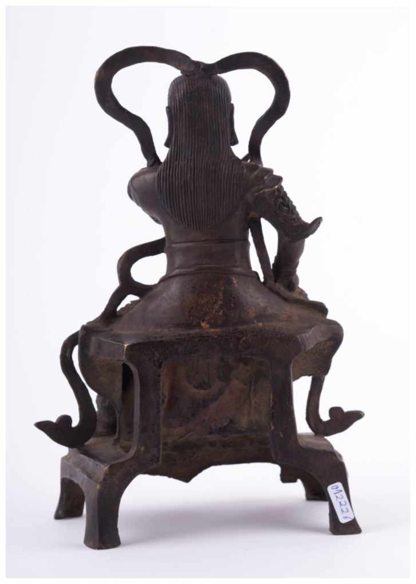 Alte Skulptur China / Old sculpture, China - Bronze, braun Patina mit Resten alter [...] - Image 11 of 14