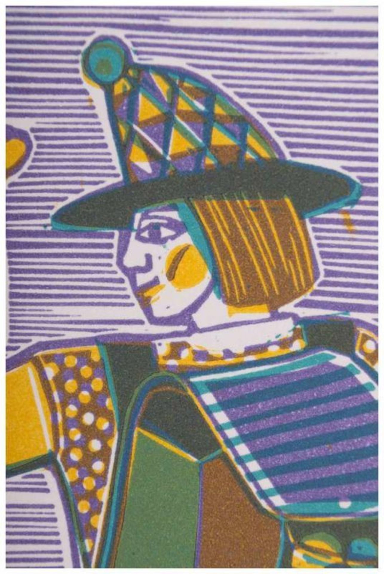 Roland BERGER (1942) - "...und Tchüss!" - Grafik-Multiple, Farbiger Linolschnitt, [...] - Bild 3 aus 8