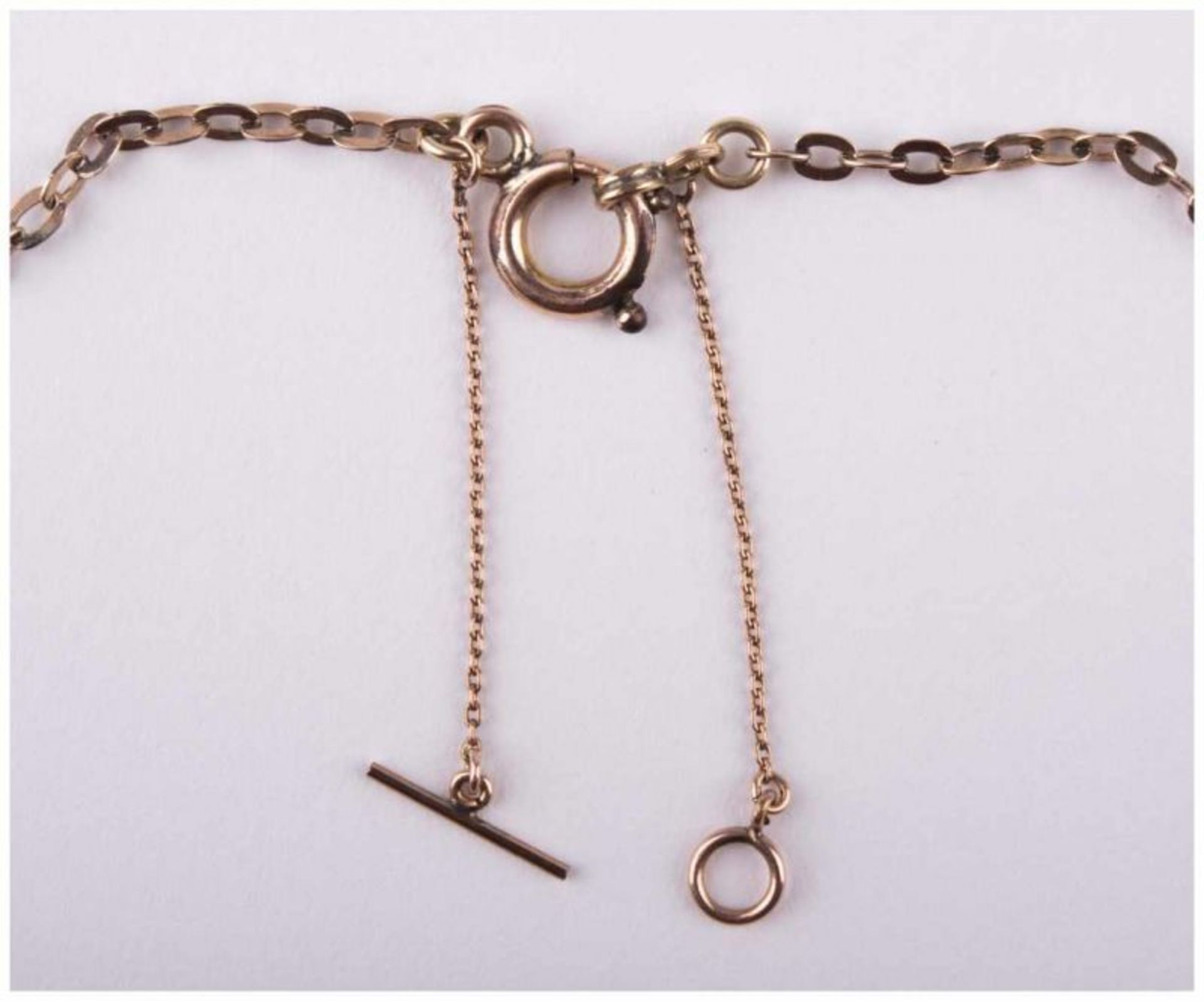 Jugendstil Granat-Collier / Art Nouveau garnet necklace - RG double, besetzt mit [...] - Image 5 of 8