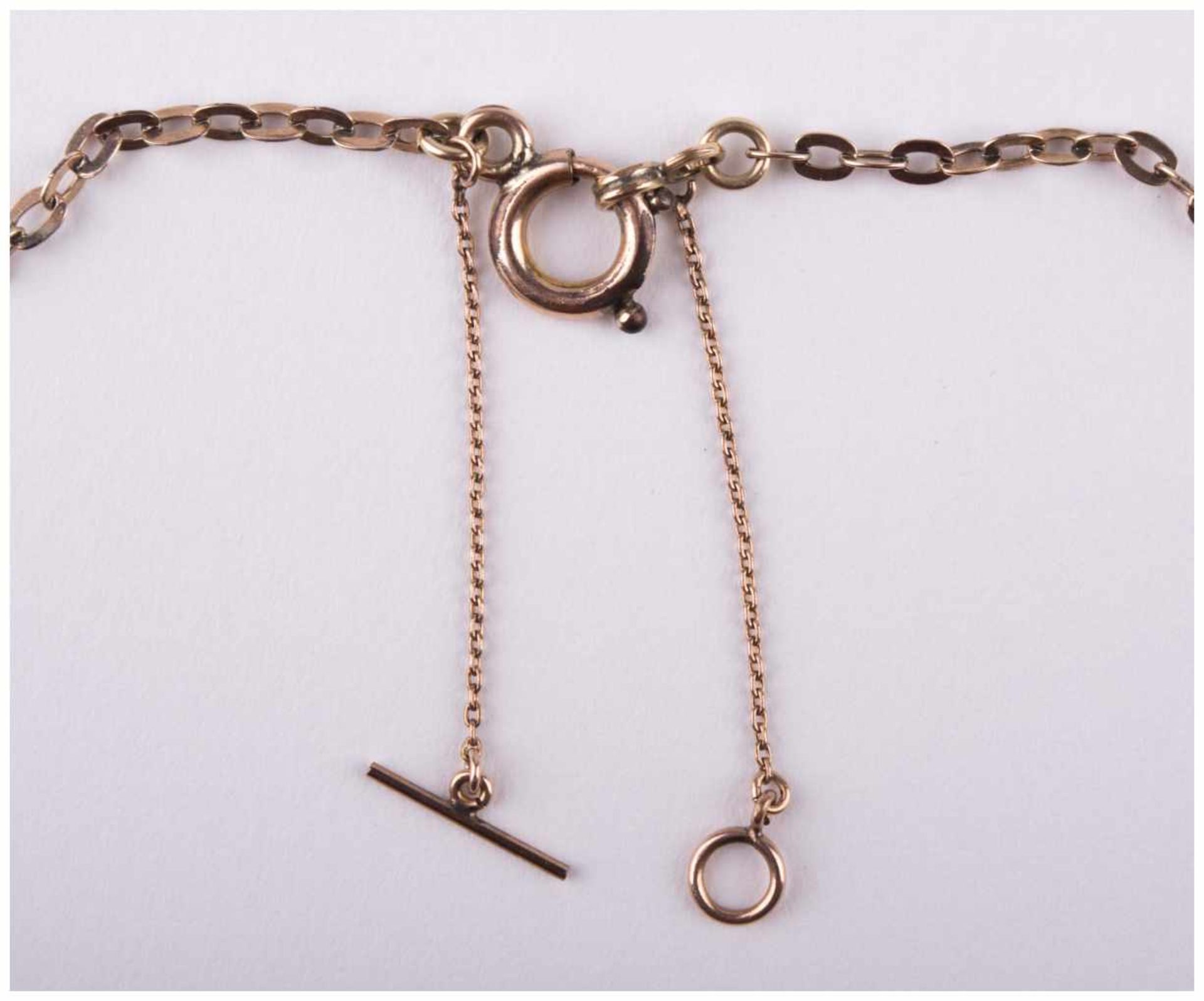 Jugendstil Granat-Collier / Art Nouveau garnet necklace - RG double, besetzt mit [...] - Image 8 of 8