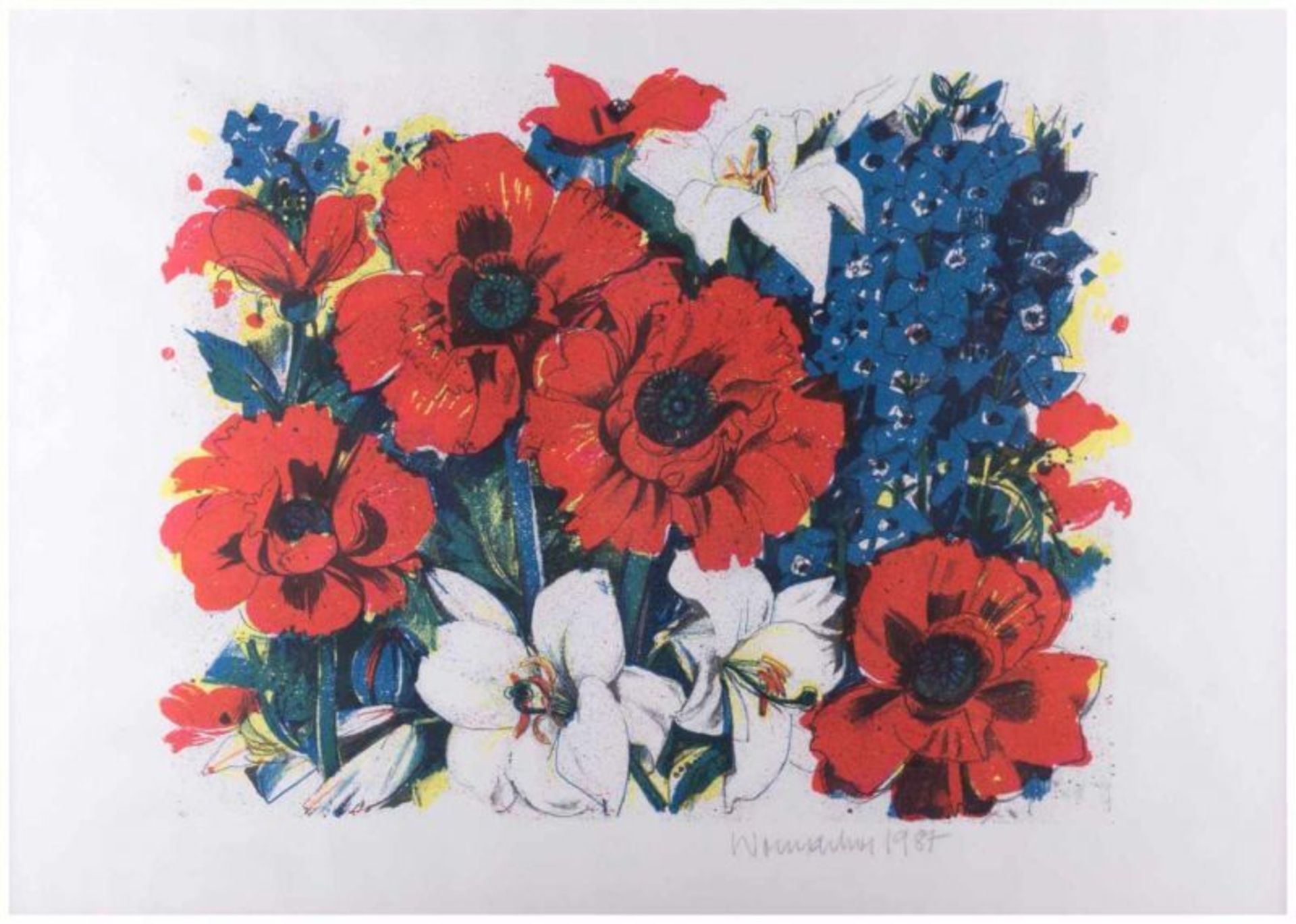 Walter WOMACKA (1925-2010) - "Mohnblumen, Lilien und Rittersporn" - [...] - Image 2 of 12