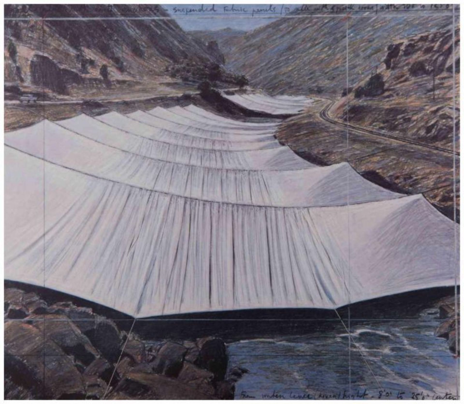 CHRISTO (1935) - "Over the River"(project for Arkansas River-Cotopaxi, Texas Creek, [...] - Image 3 of 8