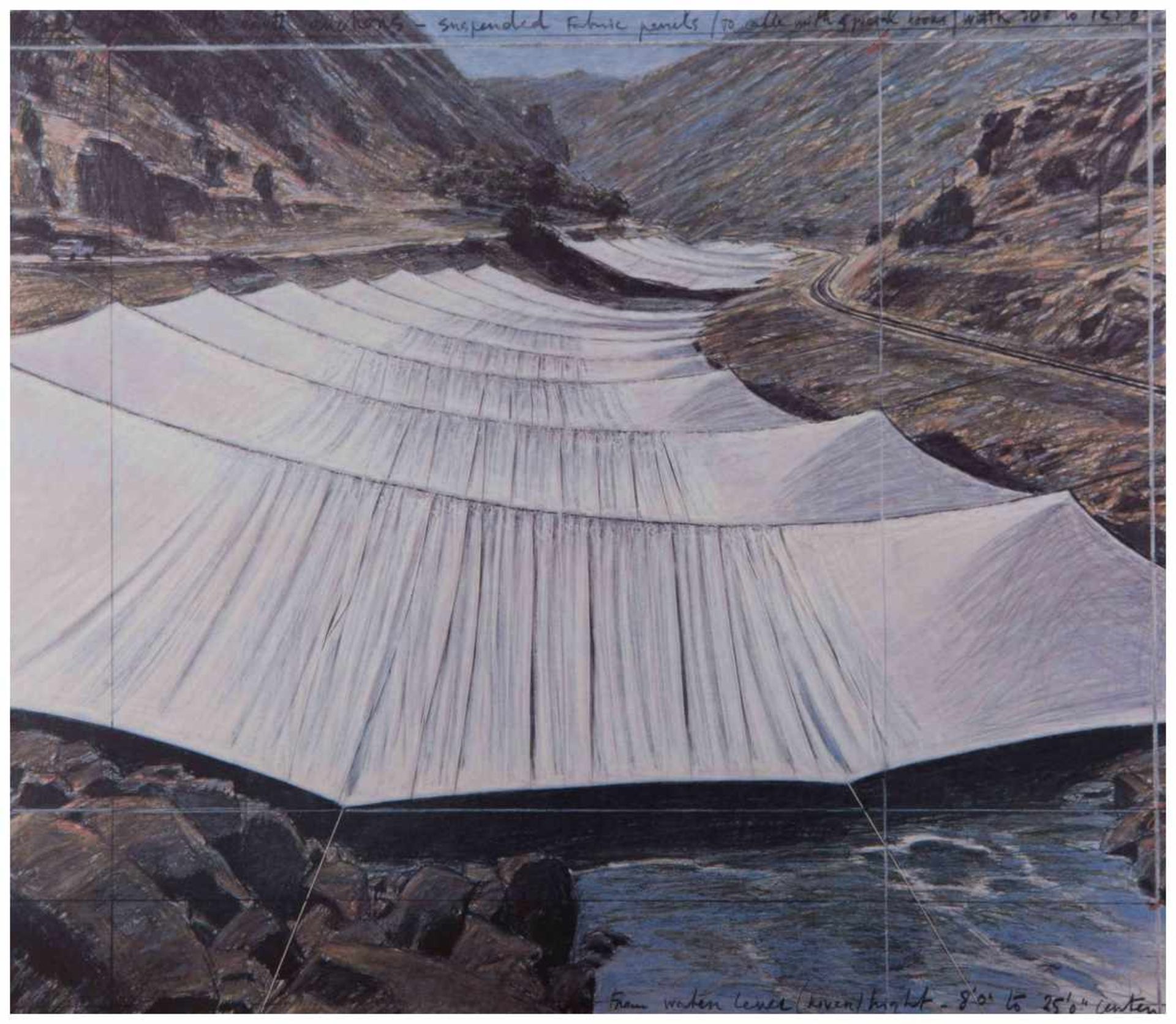 CHRISTO (1935) - "Over the River"(project for Arkansas River-Cotopaxi, Texas Creek, [...] - Image 6 of 8