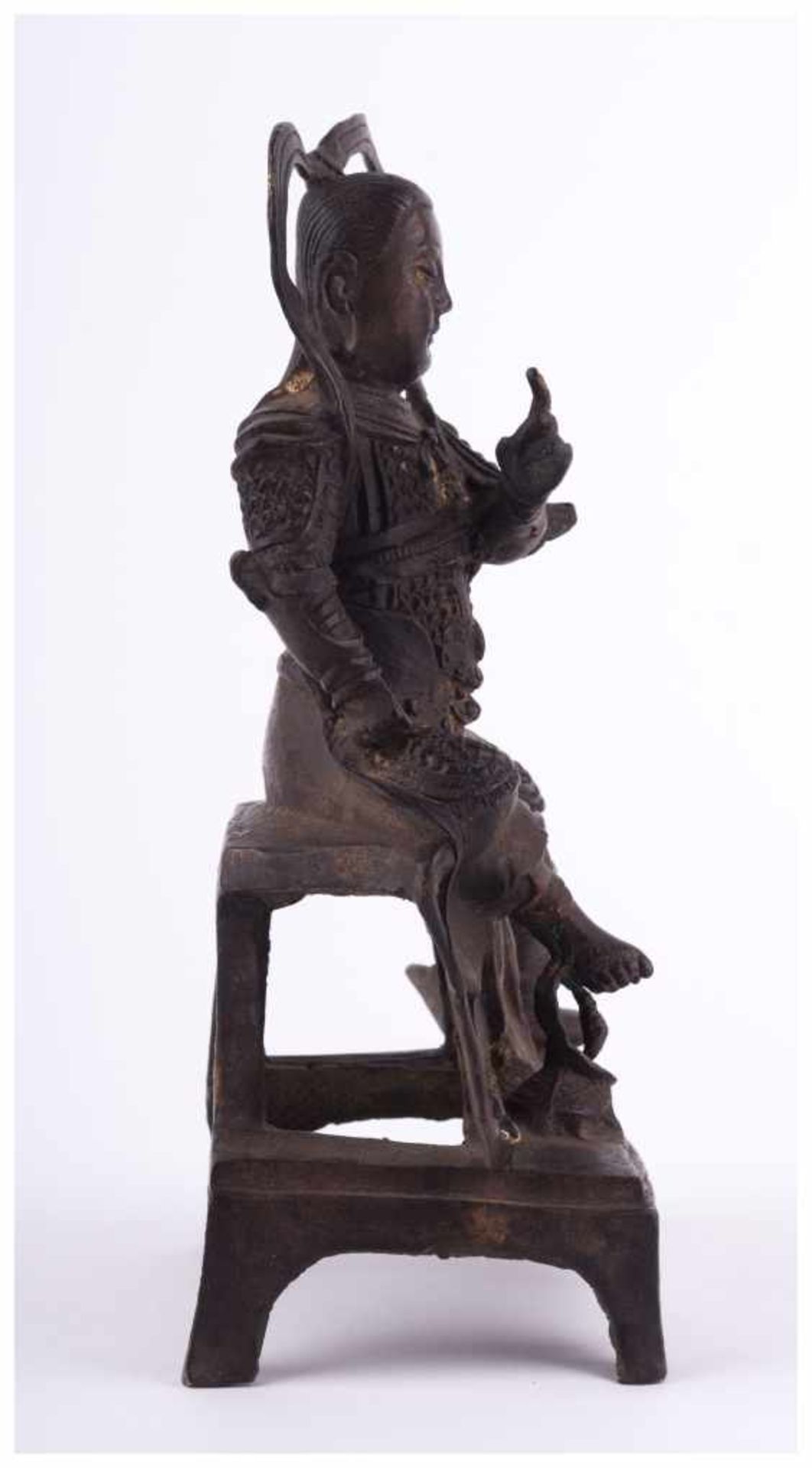 Alte Skulptur China / Old sculpture, China - Bronze, braun Patina mit Resten alter [...] - Image 9 of 14