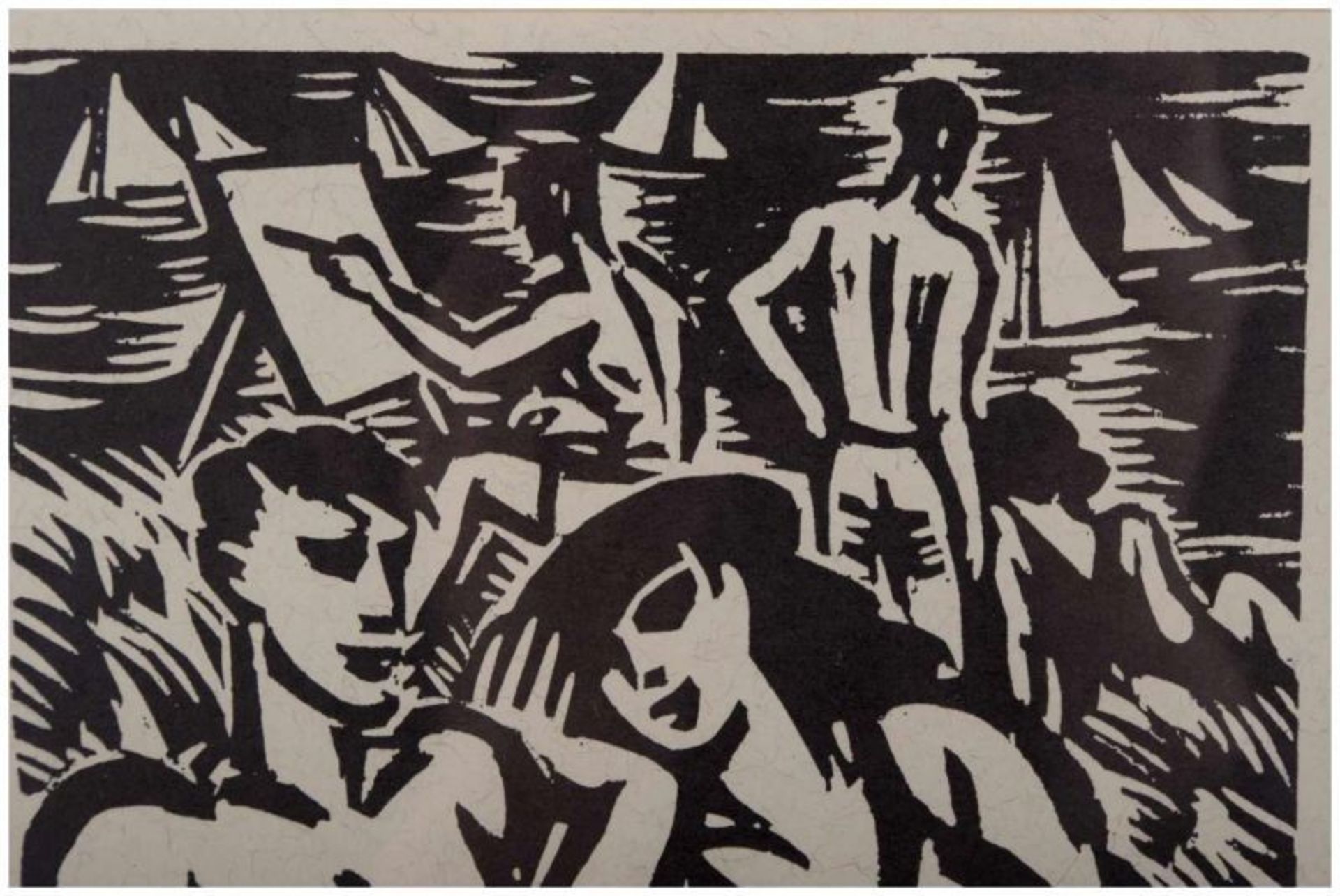 Frans MASEREEL (1889-1972) - "Am Strand" - Grafik-Multiple-Holzschnitt, Sichtmaß [...] - Image 3 of 6