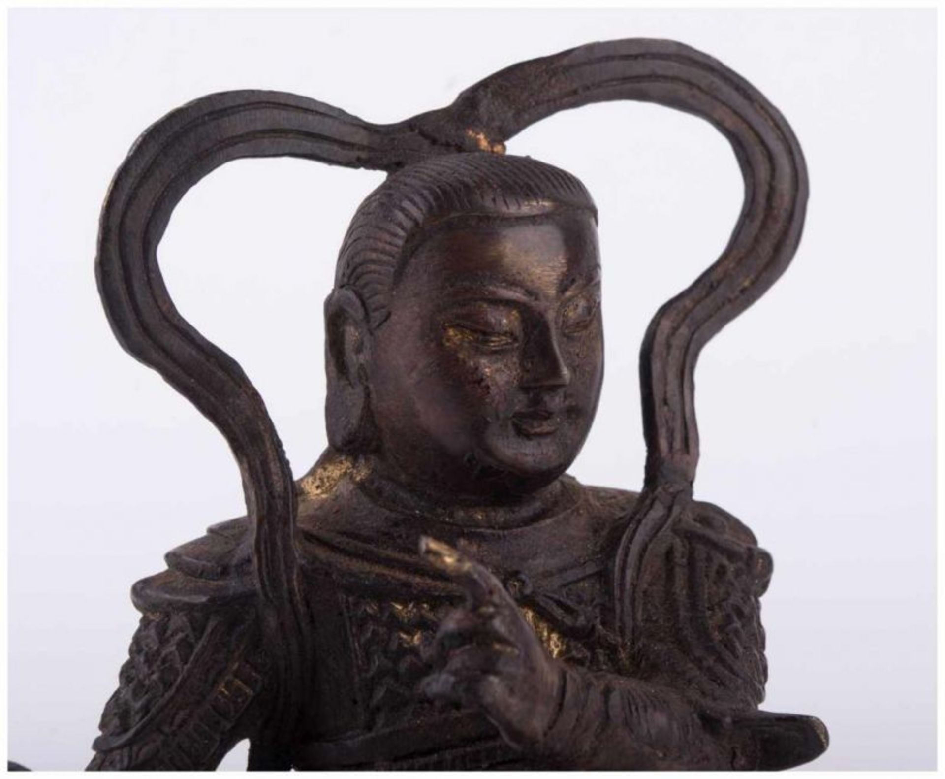 Alte Skulptur China / Old sculpture, China - Bronze, braun Patina mit Resten alter [...] - Image 6 of 14