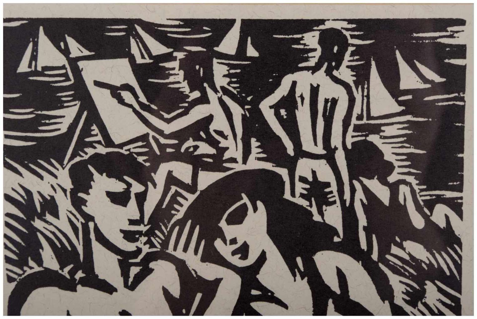 Frans MASEREEL (1889-1972) - "Am Strand" - Grafik-Multiple-Holzschnitt, Sichtmaß [...] - Image 5 of 6
