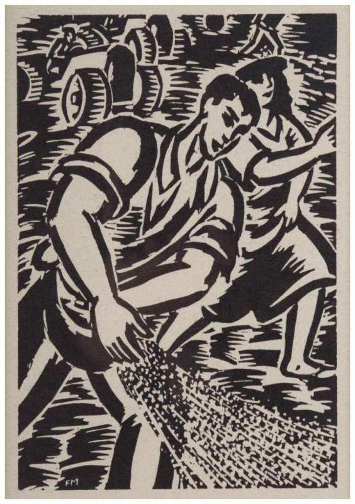 Frans MASEREEL (1889-1972) - "bei der Ernte" - Grafik-Multiple-Holzschnitt, [...] - Image 2 of 8