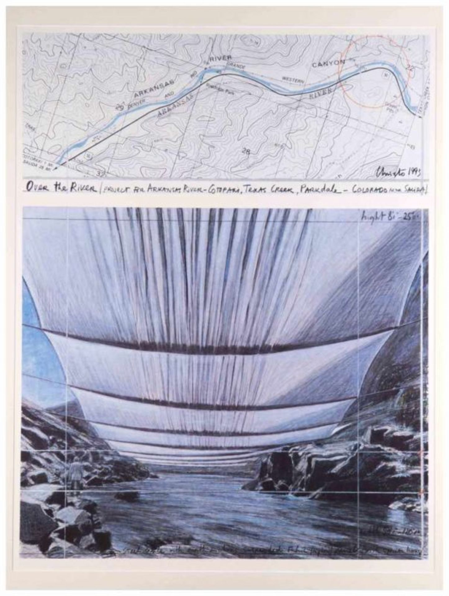 CHRISTO (1935) - "Over the River"(project for Arkansas River-Cotopaxi, Texas Creek, [...] - Image 2 of 8