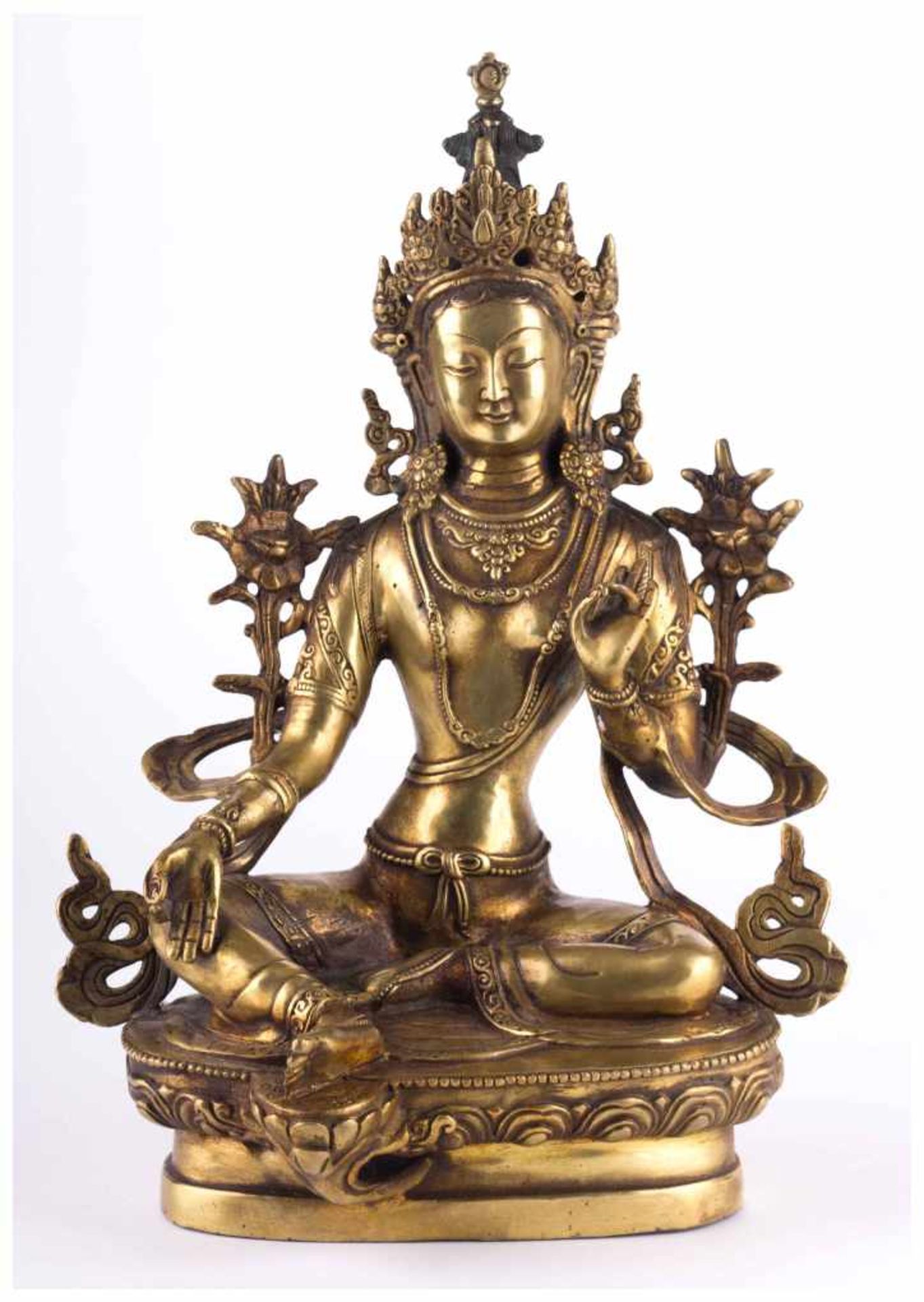 asiatische Gottheit 19./20. Jhd. / Asian divinity, 19th/20th century - Bronze, [...]