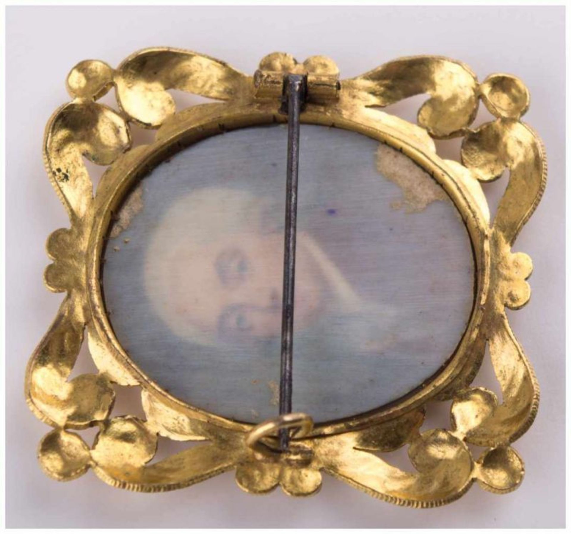 Brosche um 1800 / Brooch, about 1900 - Messing vergoldet, mittig sehr feine [...] - Image 3 of 4