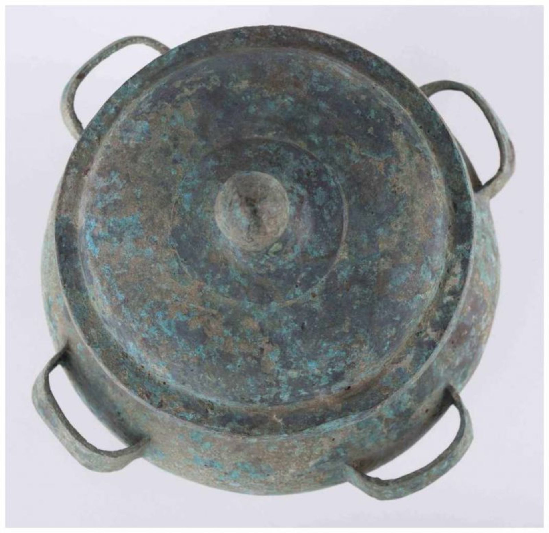altes Deckelgefäß China / old lidded vessel, China - Bronze, mit seitlichen [...] - Image 3 of 10