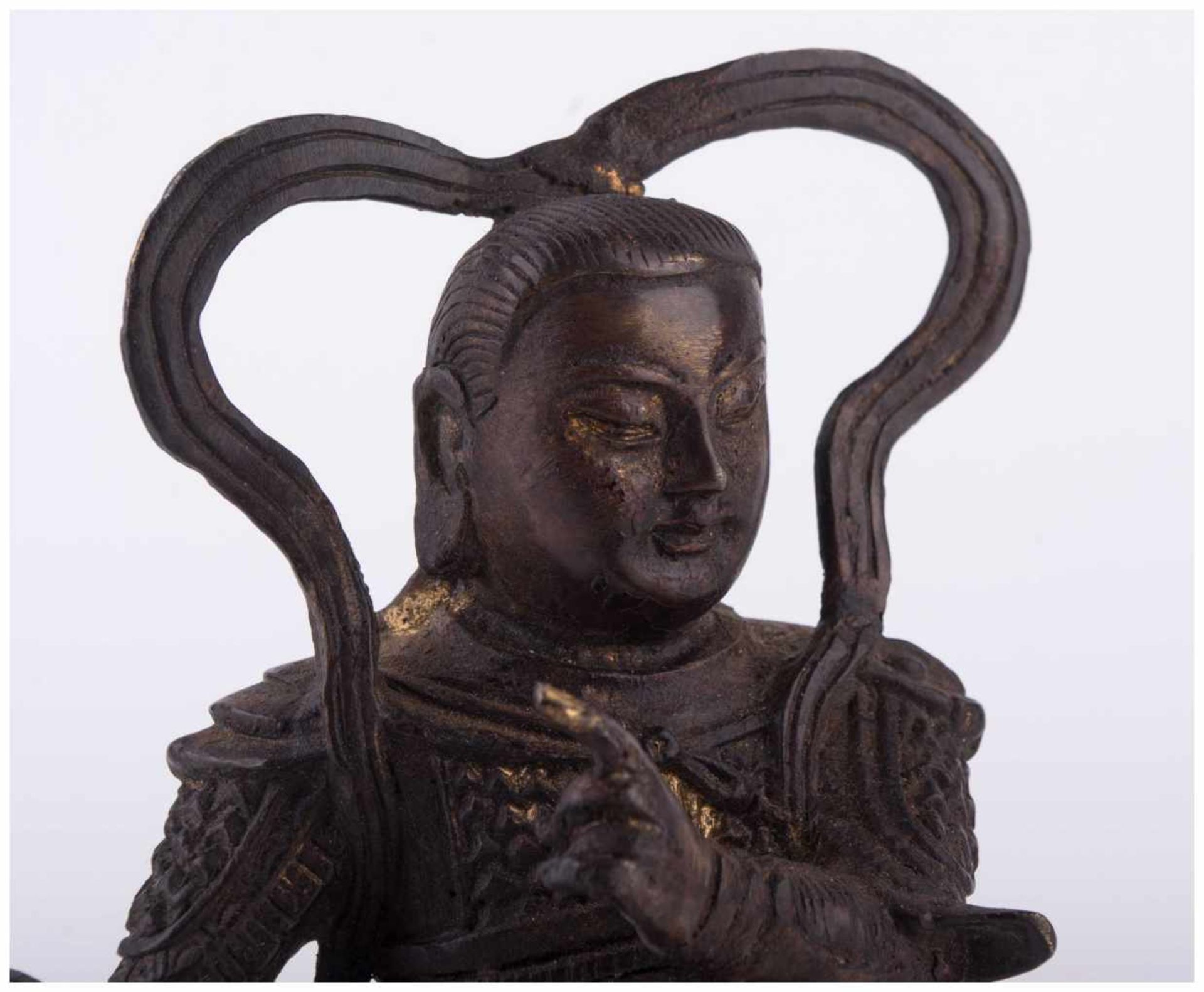 Alte Skulptur China / Old sculpture, China - Bronze, braun Patina mit Resten alter [...] - Image 14 of 14