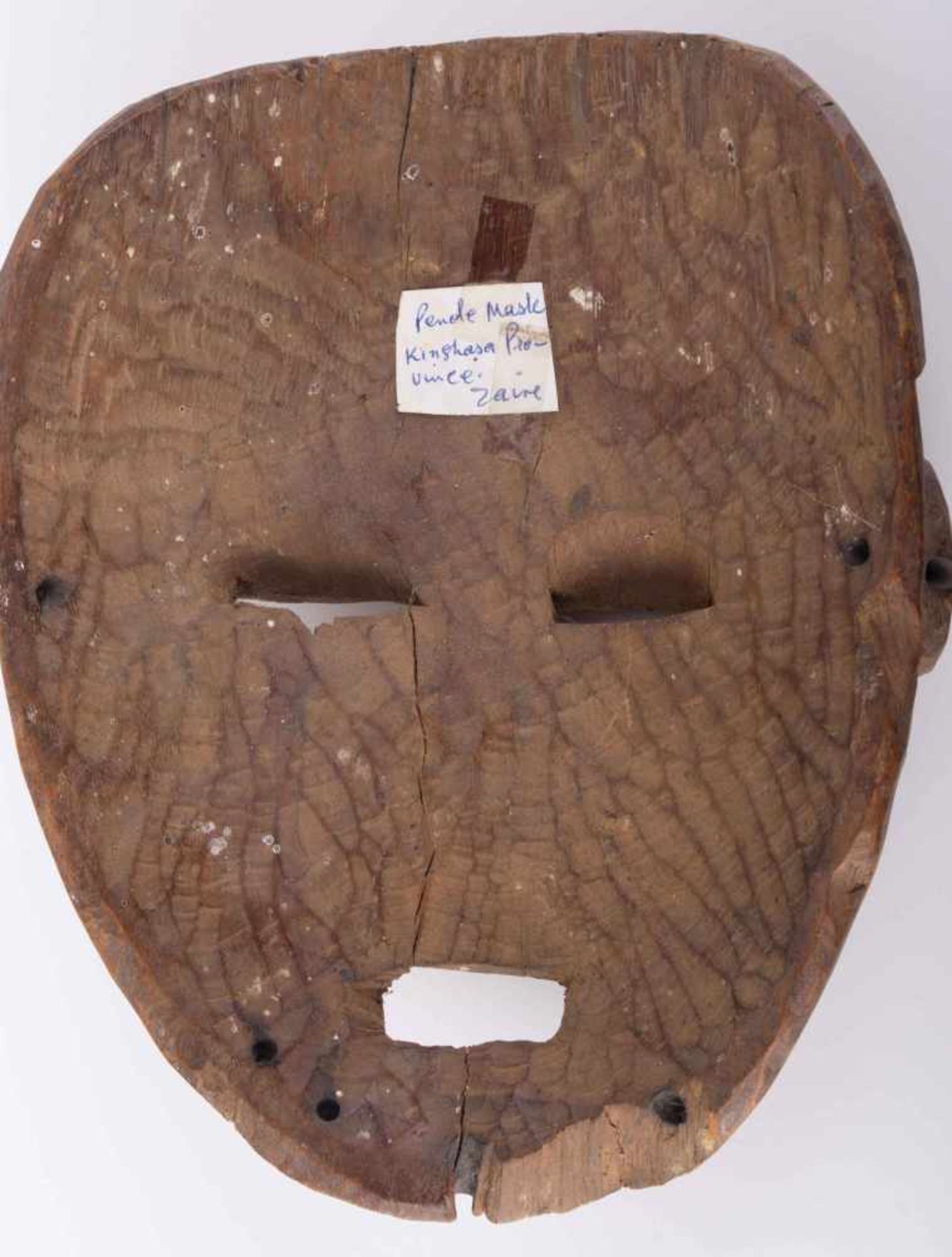 Pende Mask Zaire Holz, Maße: 25,5 cm x 20,5 cm x 8 cm, Provenienz: Alte Diplomaten-Sammlung. wood, - Bild 3 aus 3