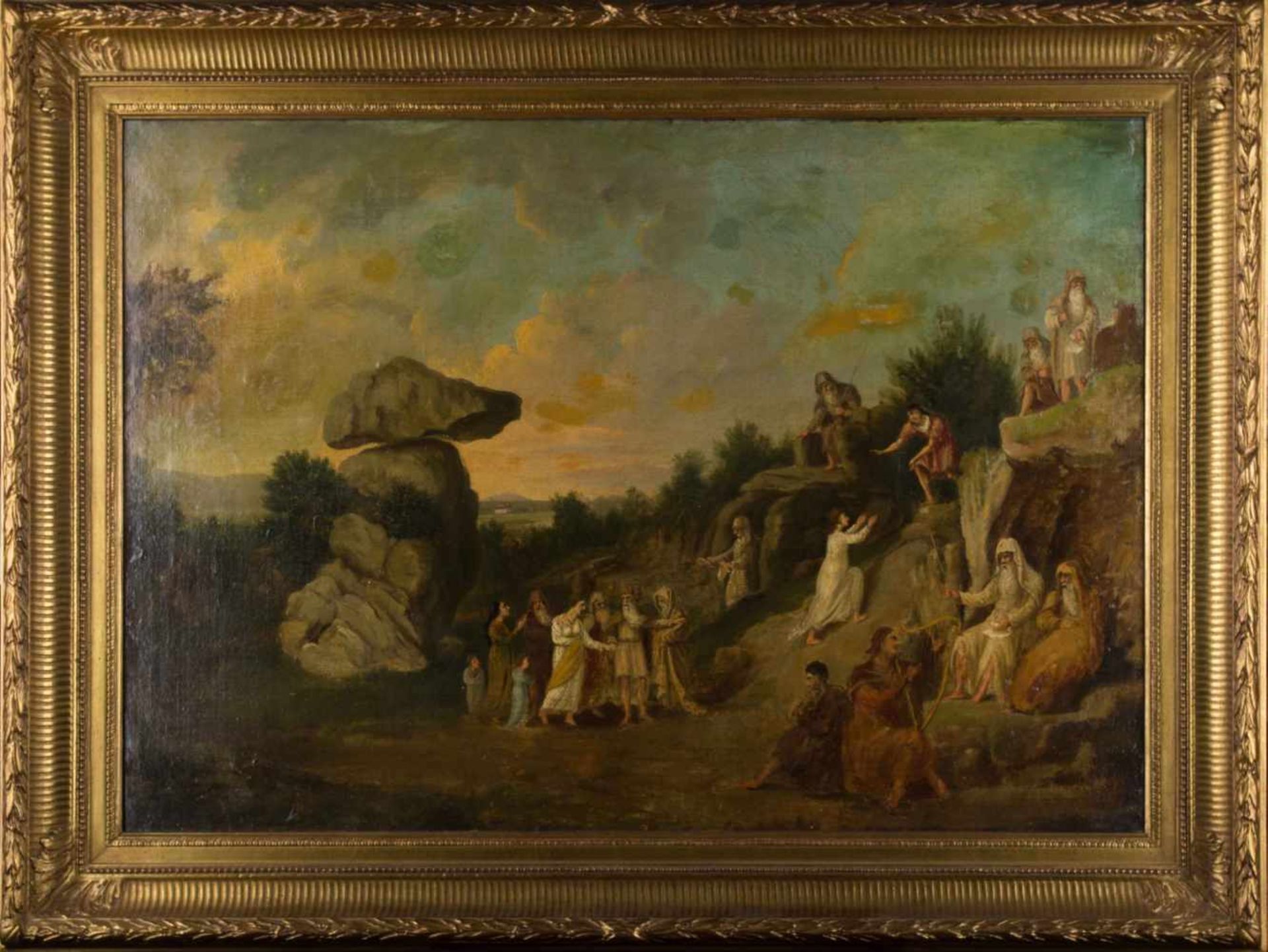Deutscher Künstler um 1800 / German painter, about 1800 "vielfigürlichebiblische Szene" Gemälde Öl/ - Bild 2 aus 7