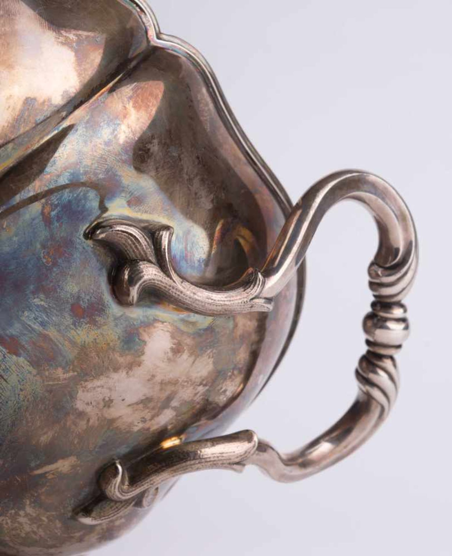 große Silberschale Tezler / Large silver bowl, Tezler Silber 925/000, mit seitlichen Handhaben, 12,5 - Bild 6 aus 7