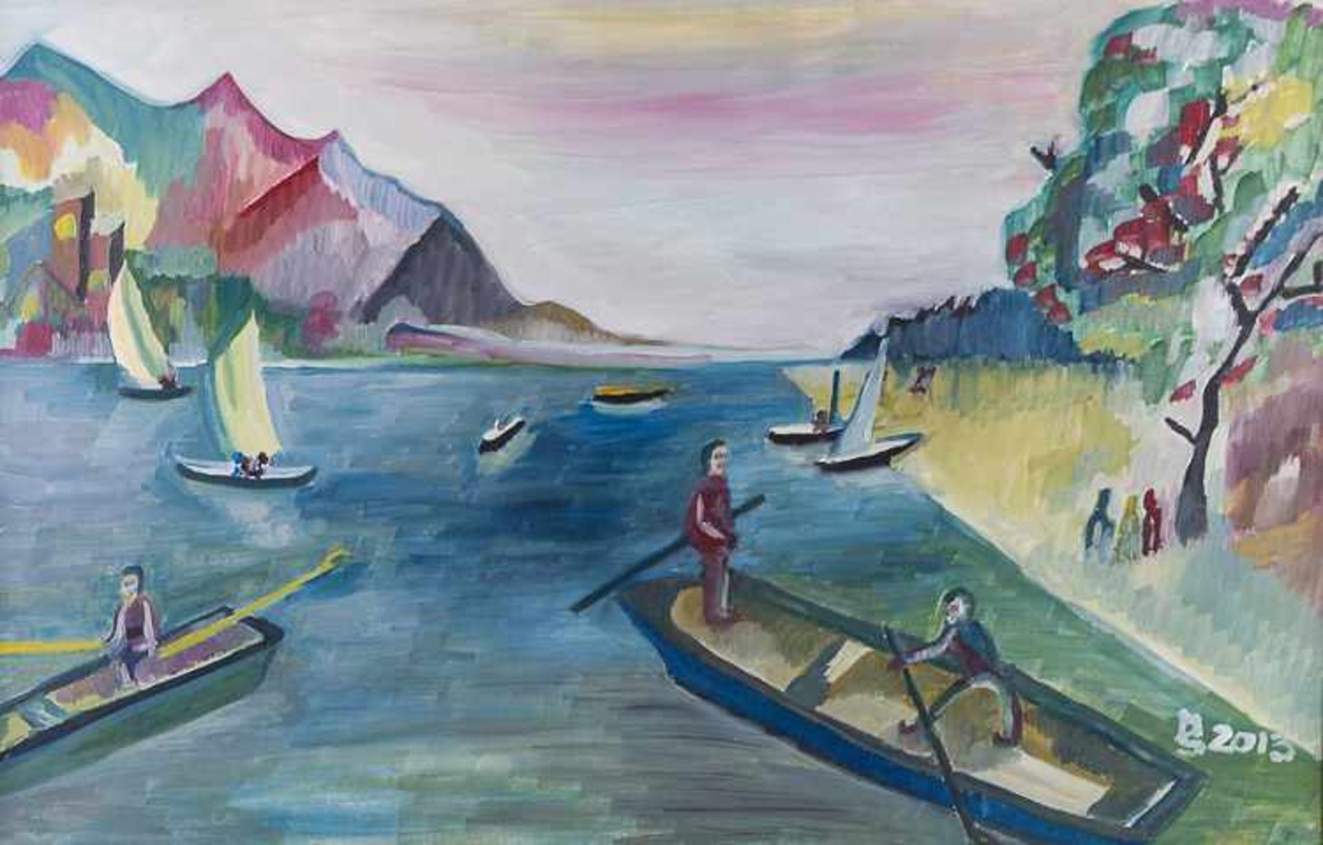 Michael Steinpichler (XX-XXI) "Lago di Garda" Gemälde Öl/Leinwand/Malkarton, 60 cm x 90 cm rechts