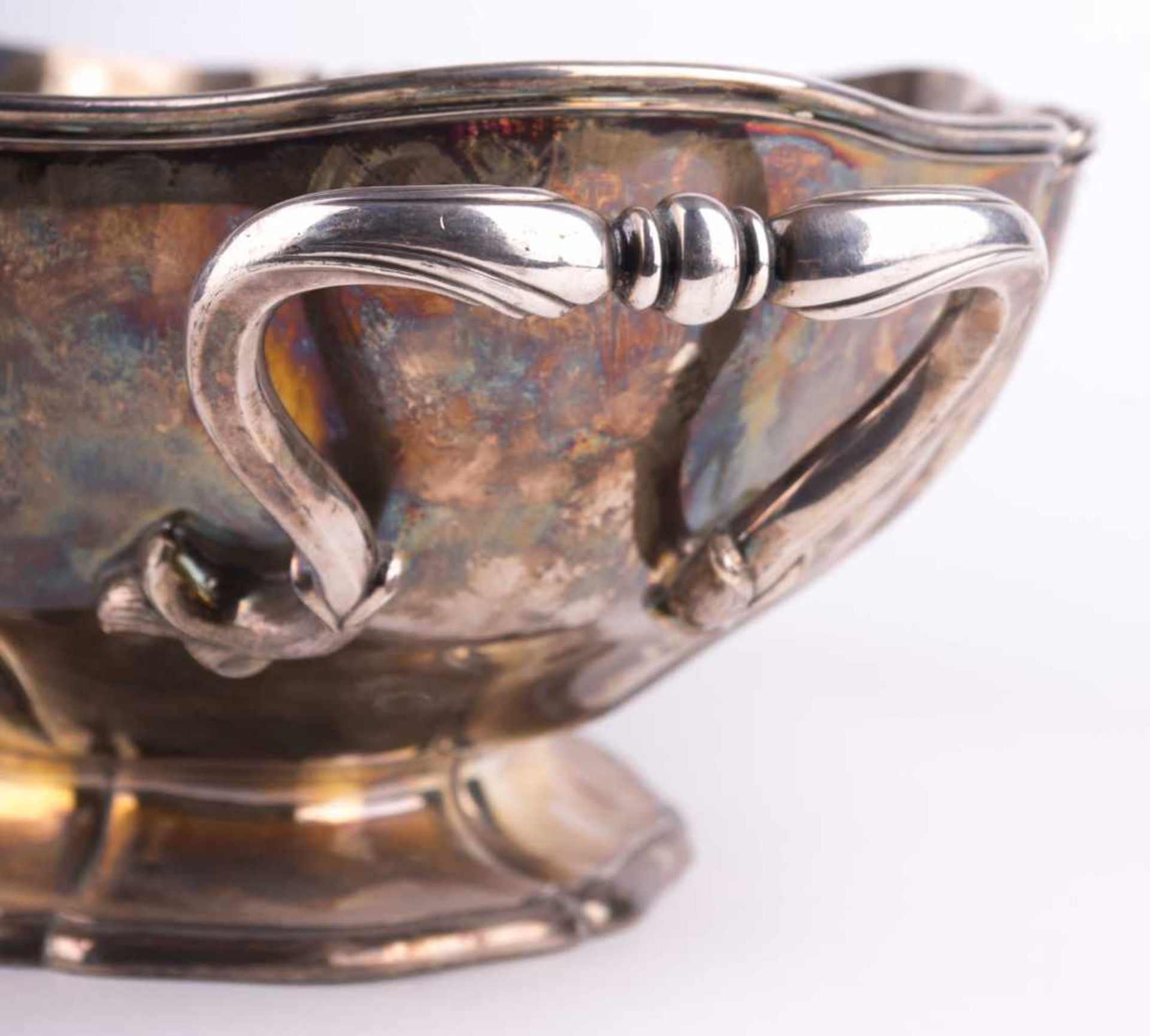 große Silberschale Tezler / Large silver bowl, Tezler Silber 925/000, mit seitlichen Handhaben, 12,5 - Bild 4 aus 7