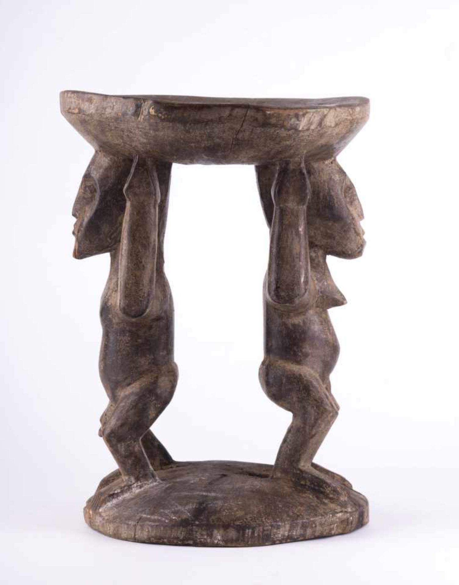Hocker Afrika / Stool, Africa Holz, geschnitzt, H: 37 cm, Ø 26 cm carved wood, height: 37 cm